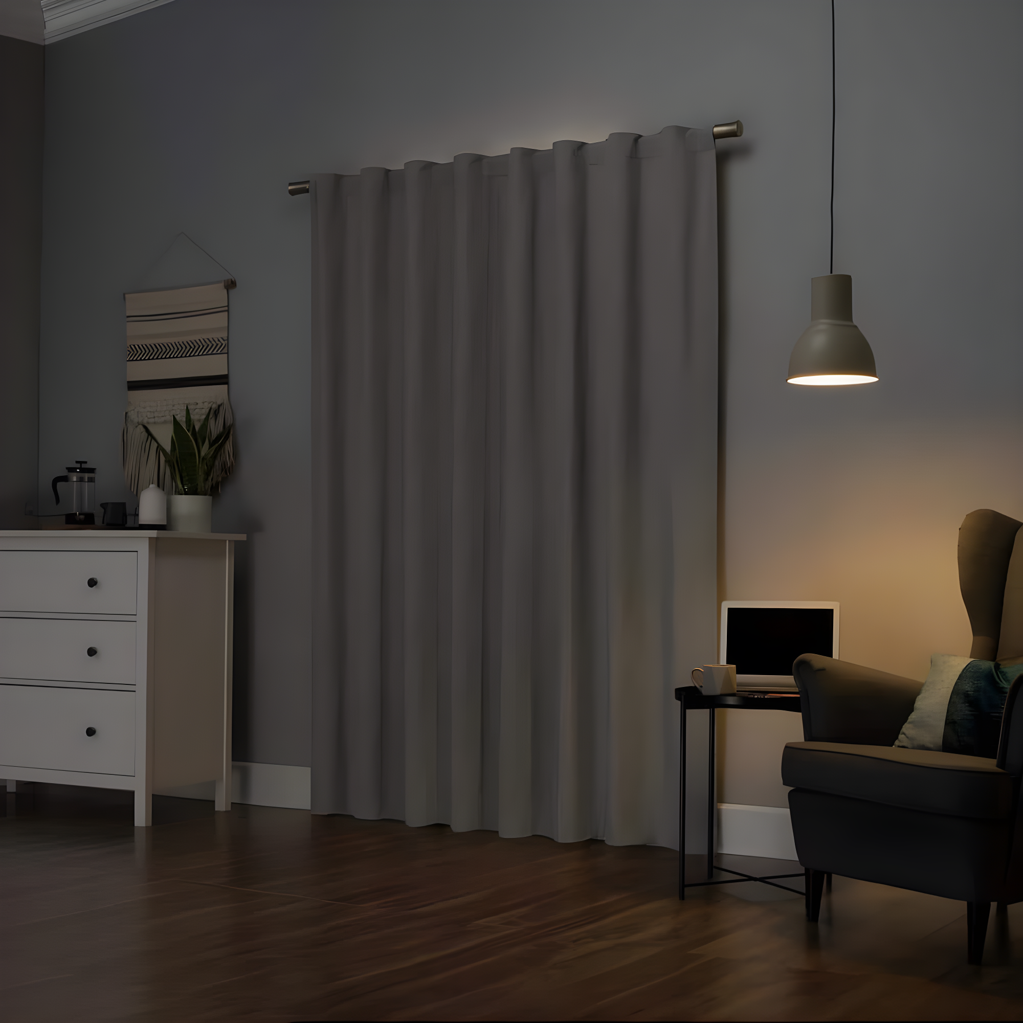 40"x96" Sun Zero 100% Blackout Cyrus Thermal Back Tab Curtain Panel Silver: Modern Indoor 96 Inch Polyester Drapery