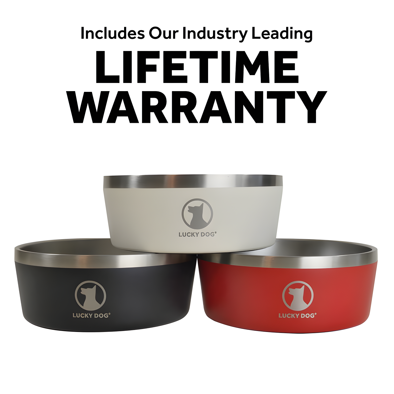 Lucky Dog Lucky Dog INDULGE 5 Double Wall Stainless Steel Dog Bowl