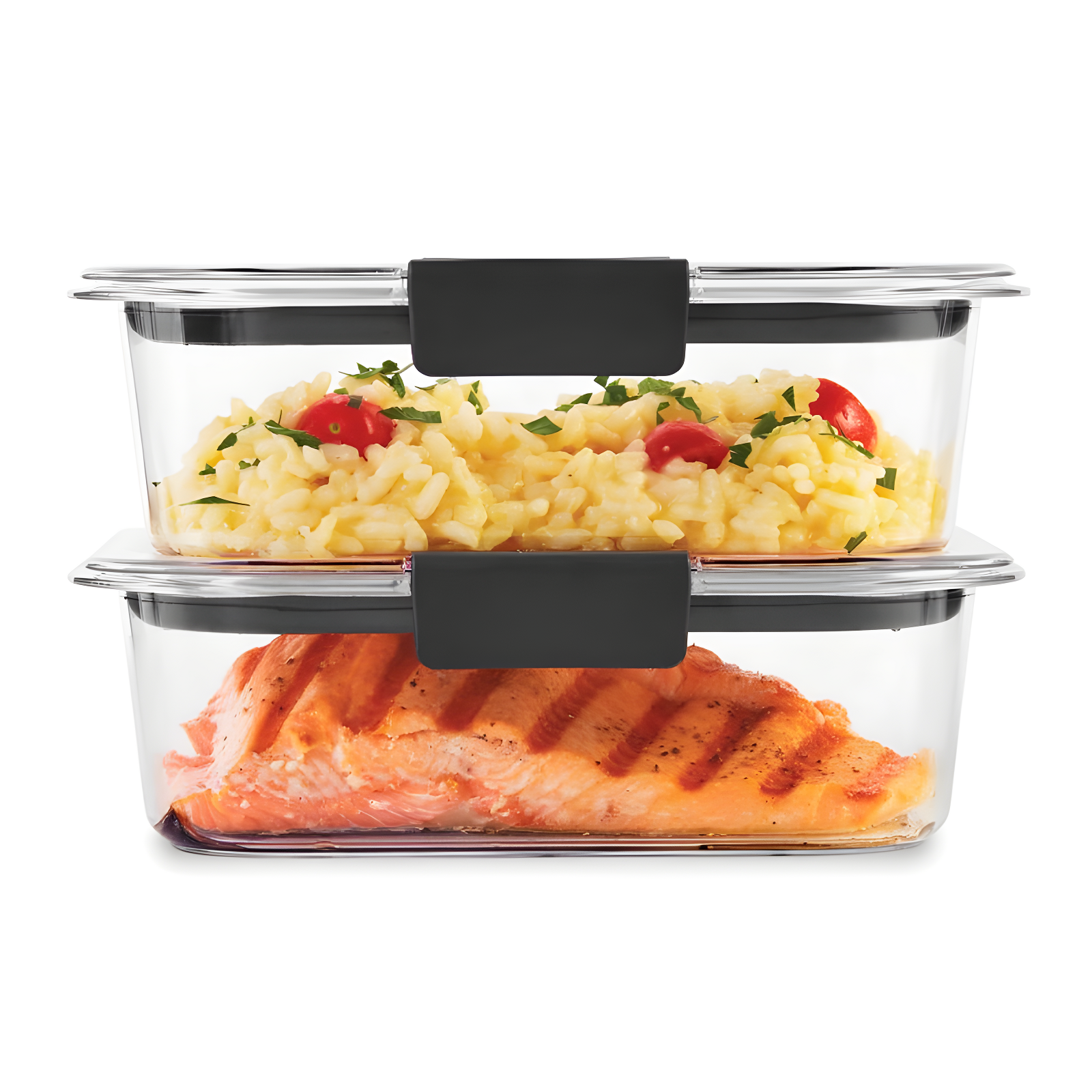 Rubbermaid 1.3 cup 2pk Brillance Food Storage Container: Clear Plastic, Freezer & Microwave Safe, Dishwasher Safe, Lunch & Snack
