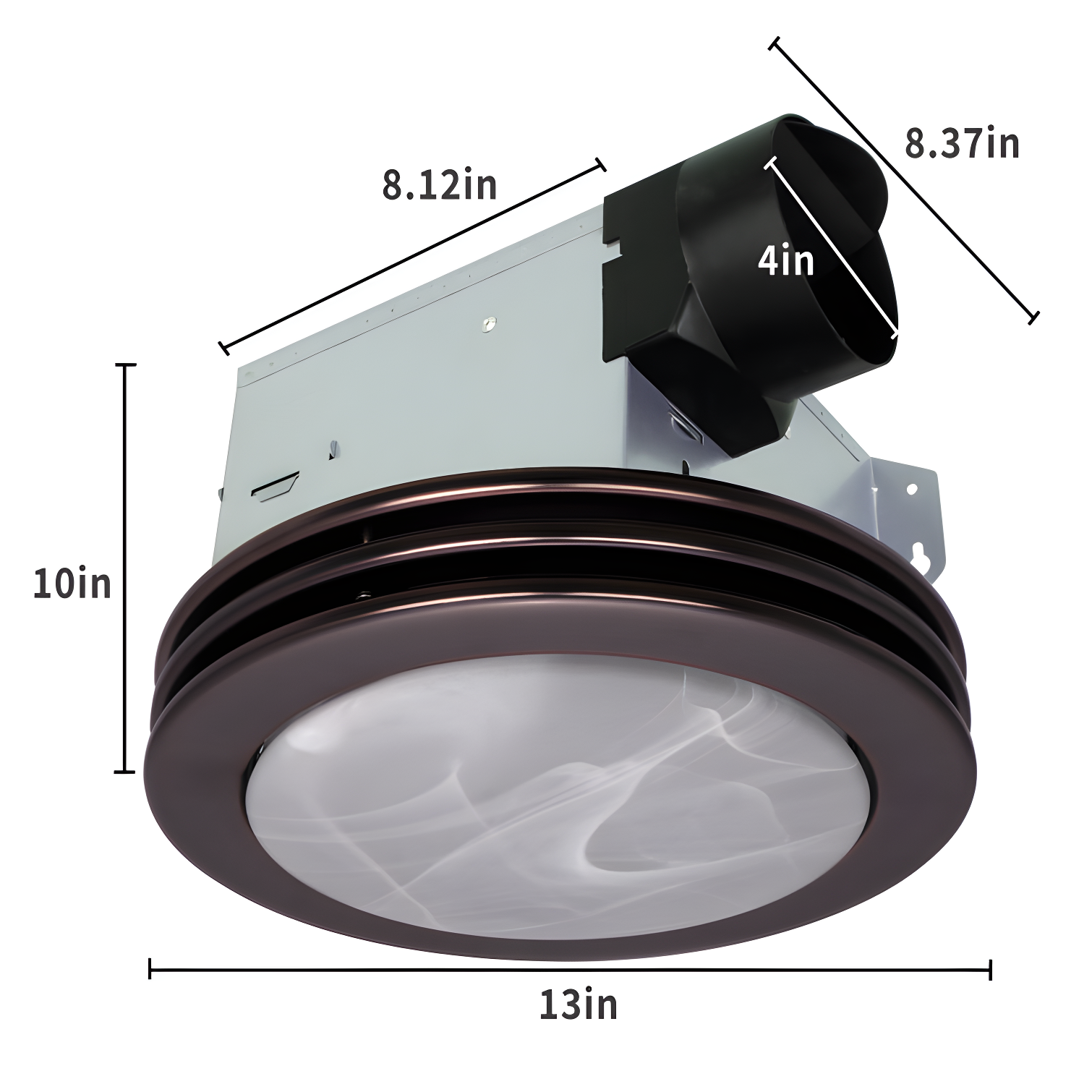 80 CFM Bathroom Fan with LED Light Round Ceiling Exhaust Ventilation Fan