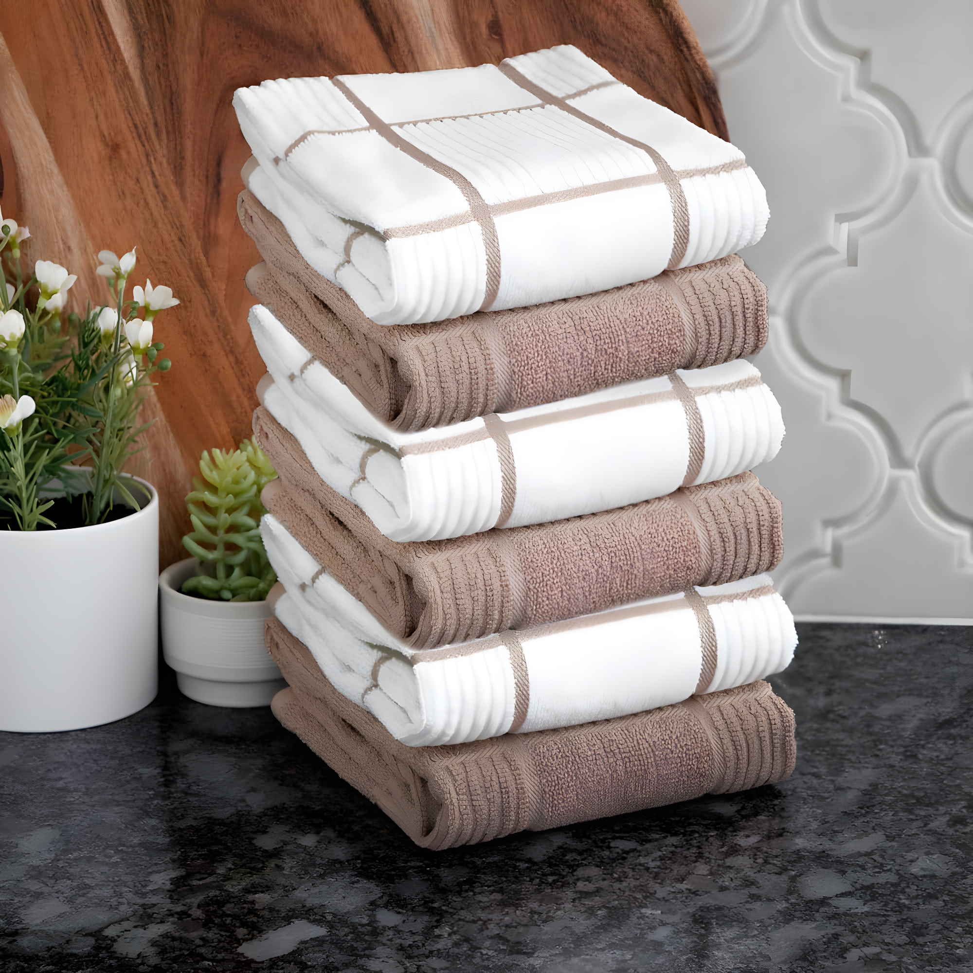 T-fal Solid and Check Dish Cloth