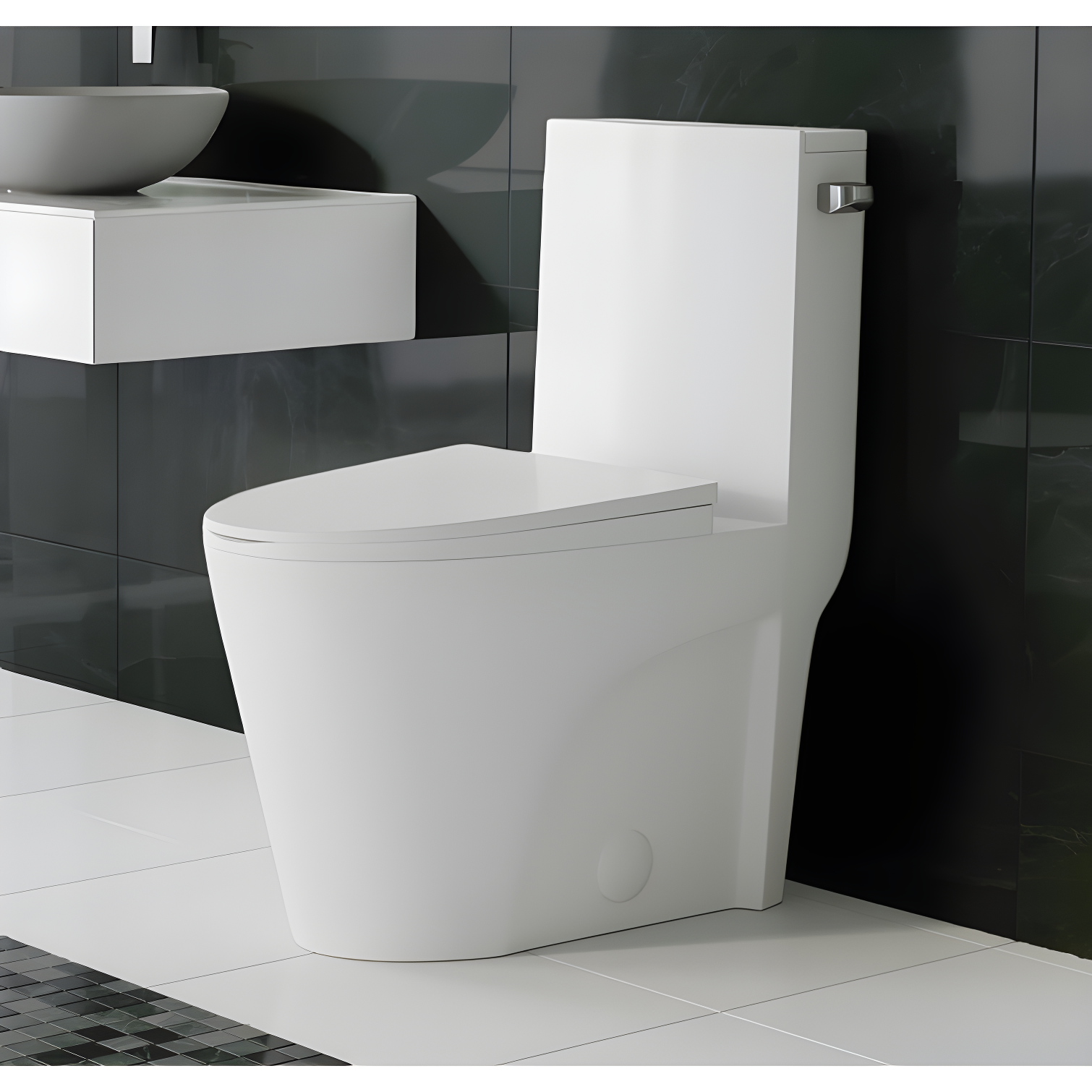 St. Tropez One Piece Elongated Toilet Dual Vortex Flush 1.28 gpf
