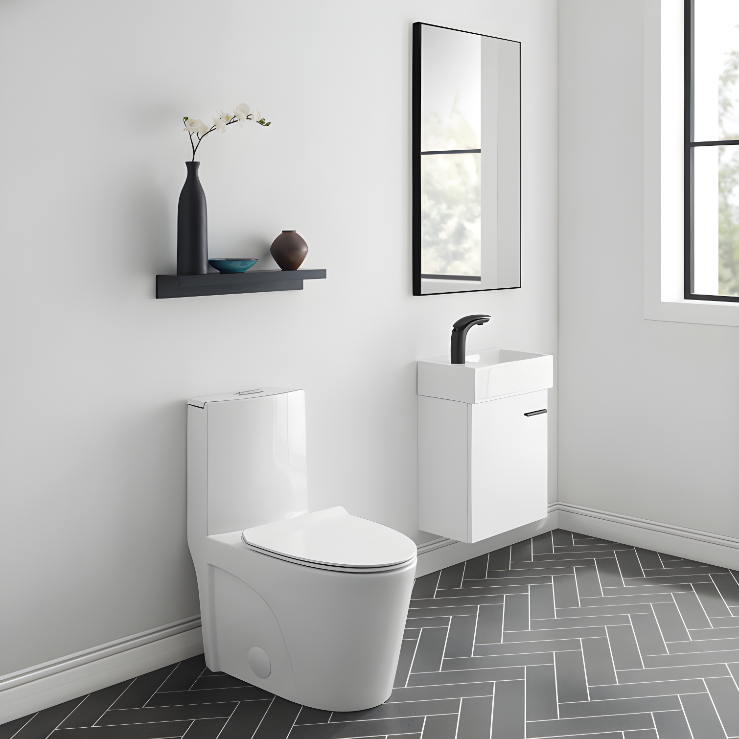 St. Tropez One Piece Elongated Toilet Dual Vortex Flush 1.28 gpf