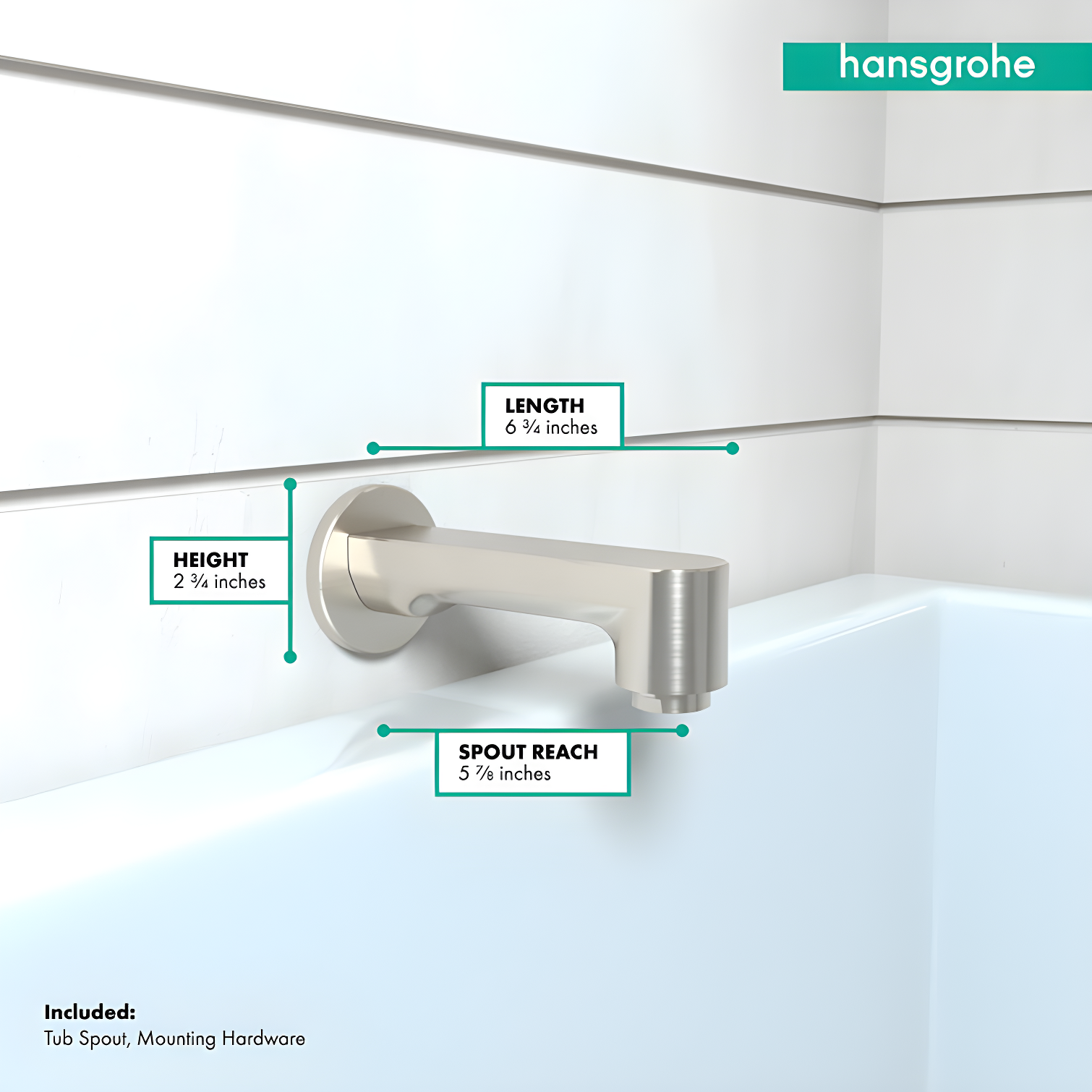 Hansgrohe Metris S Wall Mounted Tub Spout Trim