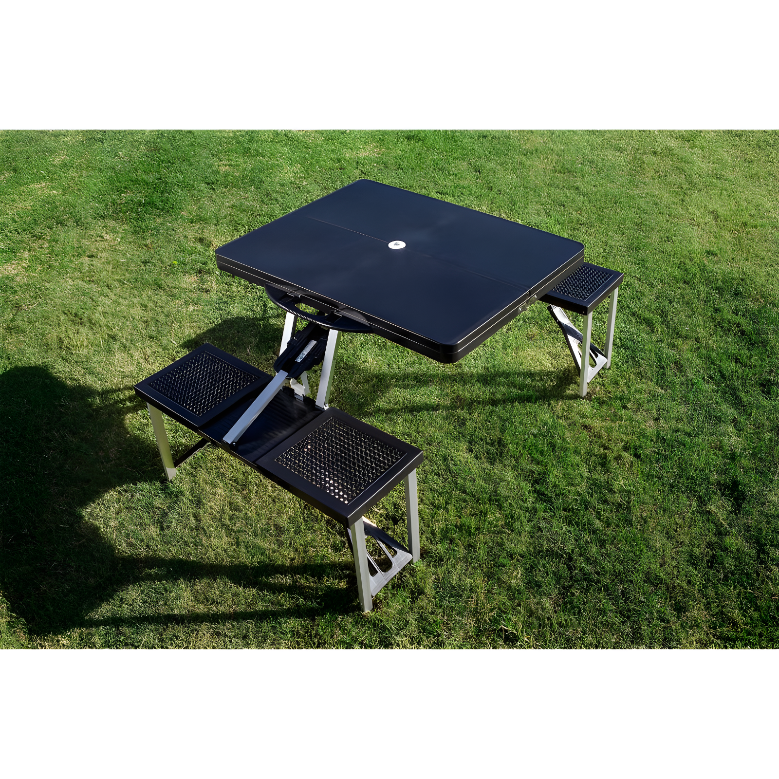Oniva Rectangle Portable Dining Table with Seats - Black