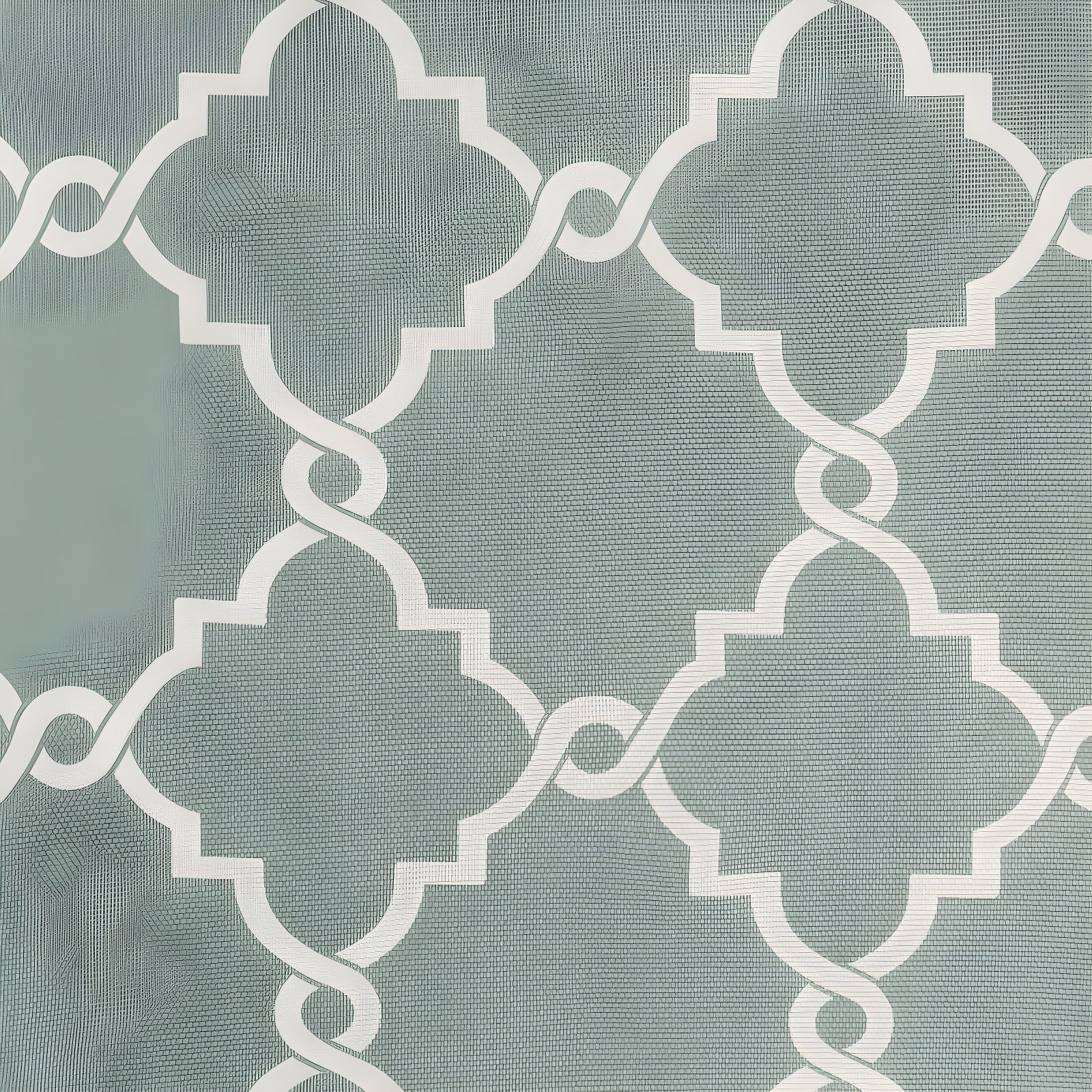 Fretwork Print Grommet Top Window Curtain Panel