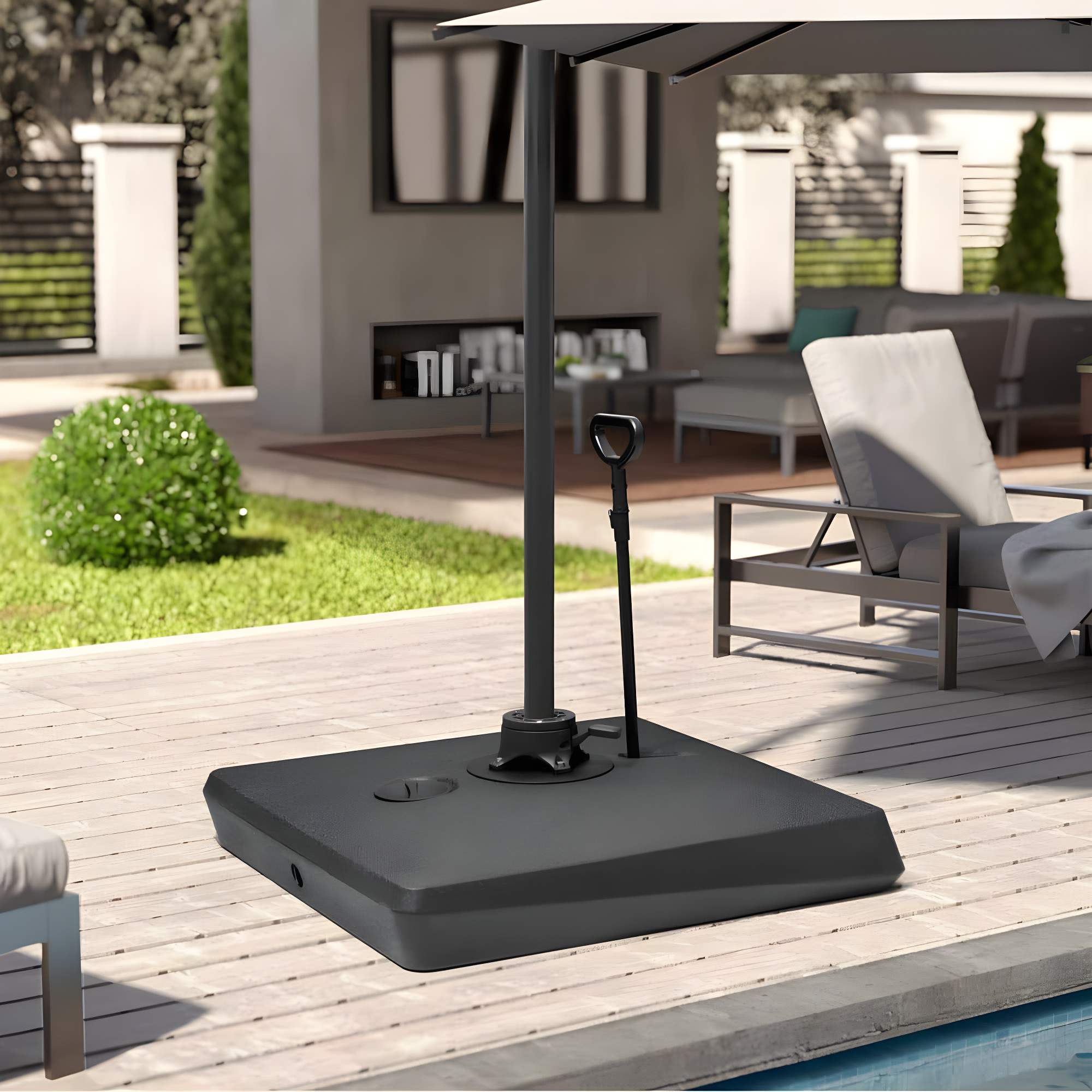 VredHom Plastic Free Standing Umbrella Base with Wheels