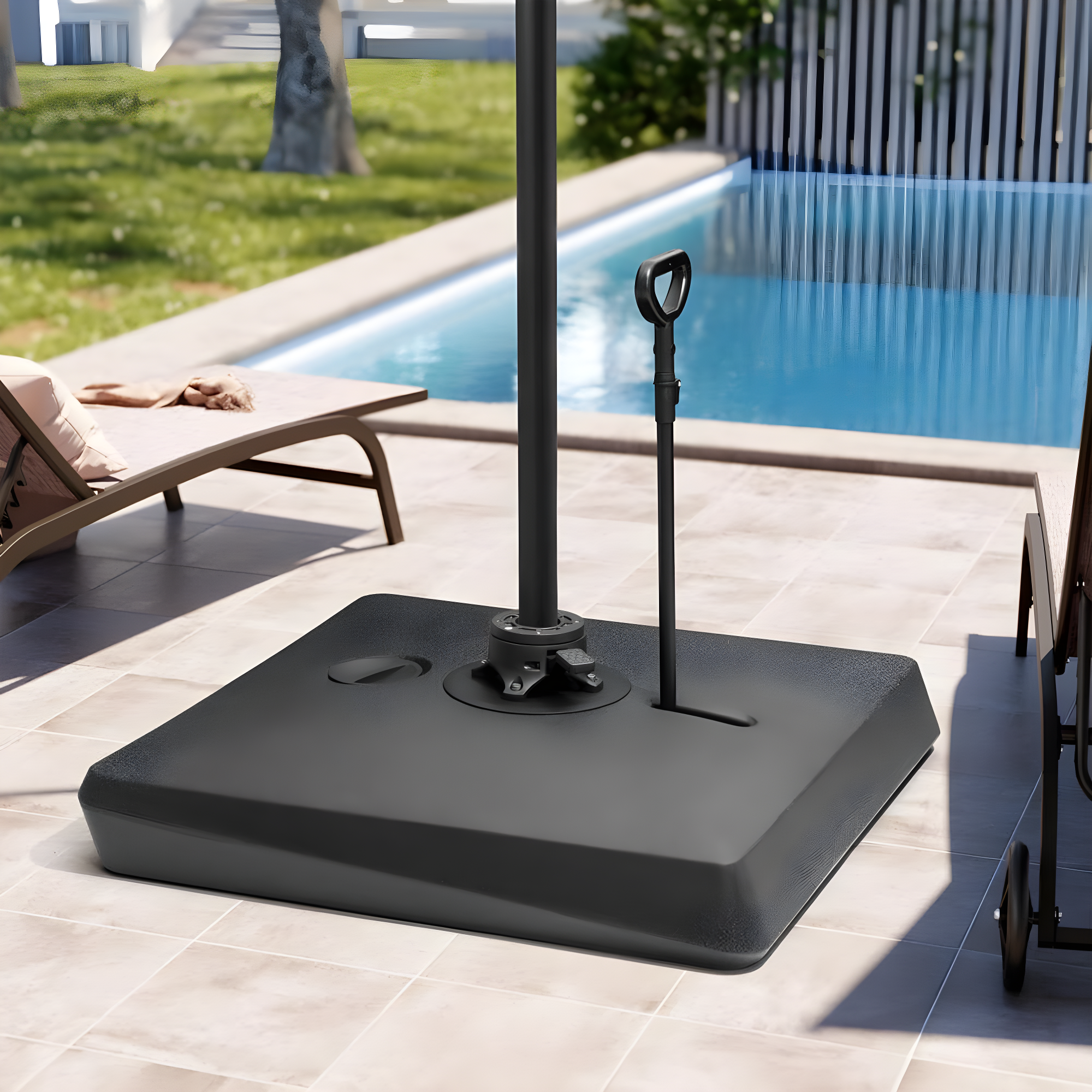 VredHom Plastic Free Standing Umbrella Base with Wheels