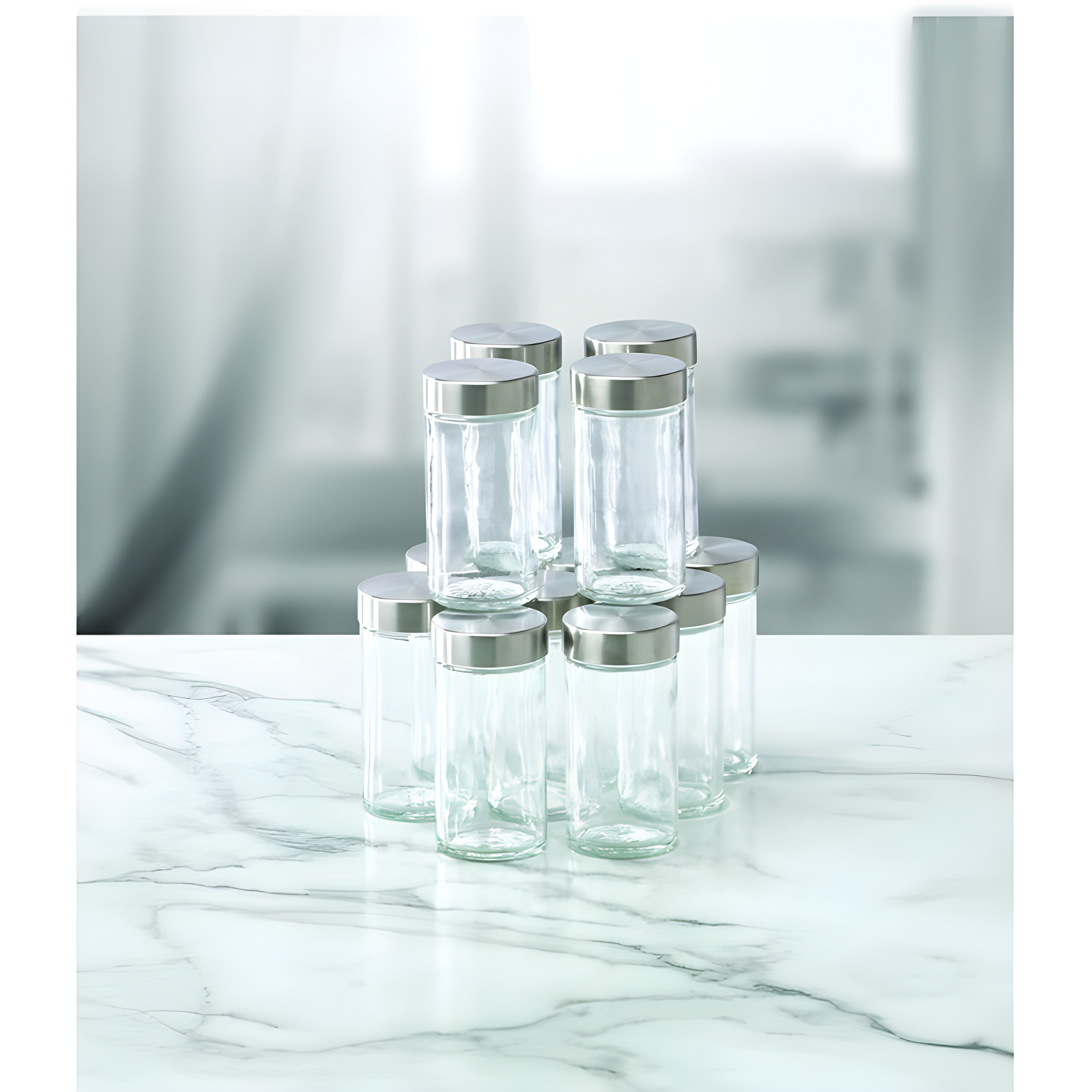 Kamenstein Kamenstein Empty Jars With Silver Cap, 3-Ounce (Set of 12)