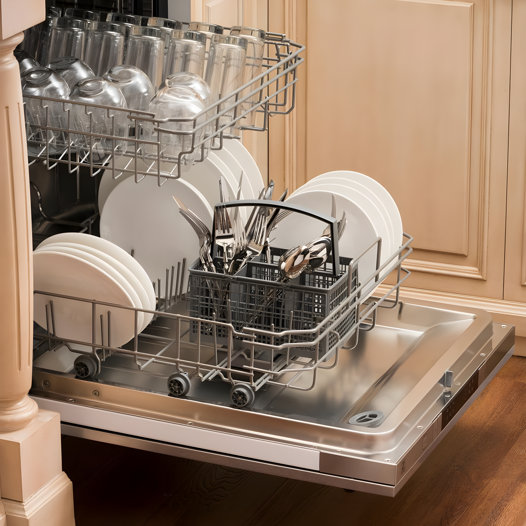 ZLINE ZLINE 24 in. Top Control Satin Steel Panel Dishwasher with Stainless Steel Tub & Modern Handle DW-SN-24