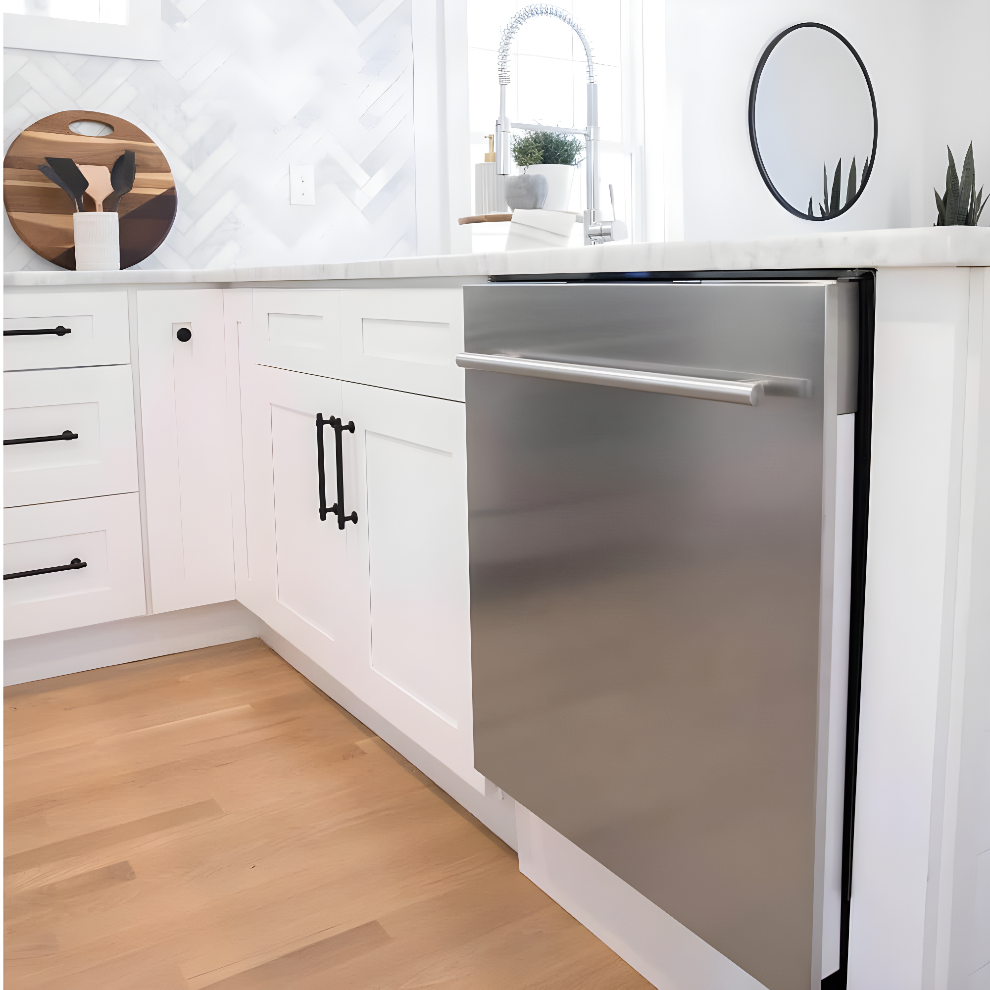 ZLINE ZLINE 24 in. Top Control Satin Steel Panel Dishwasher with Stainless Steel Tub & Modern Handle DW-SN-24