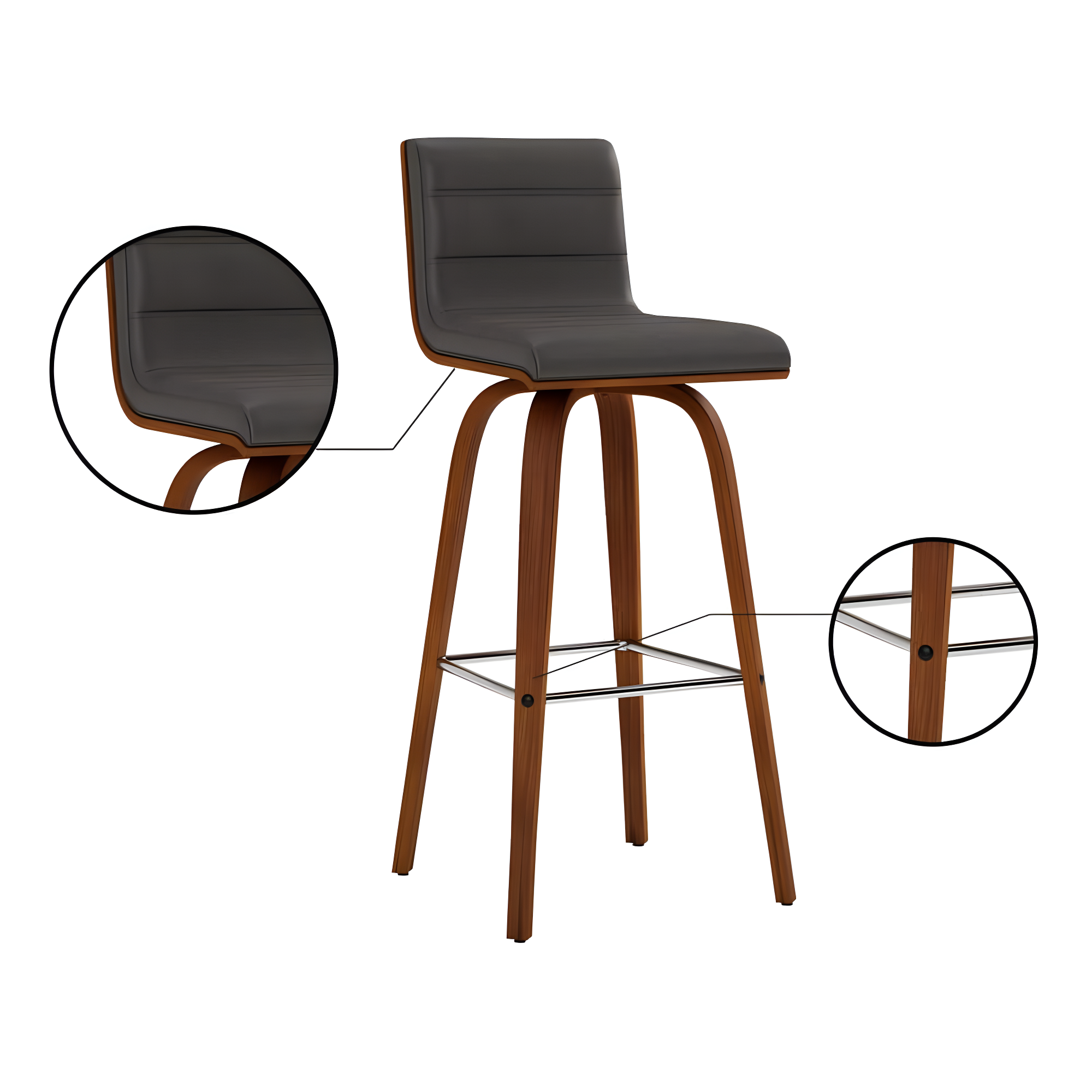 30" Vienna Faux Leather Barstool - Armen Living