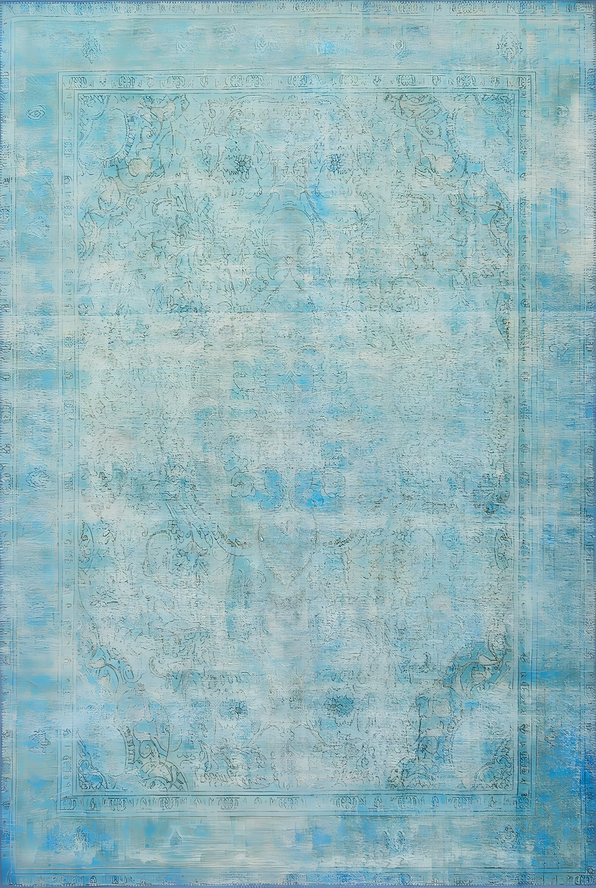 Loloi II Loren Collection LQ-08 Aqua Oriental Area Rug 5'-0" x 7'-6"