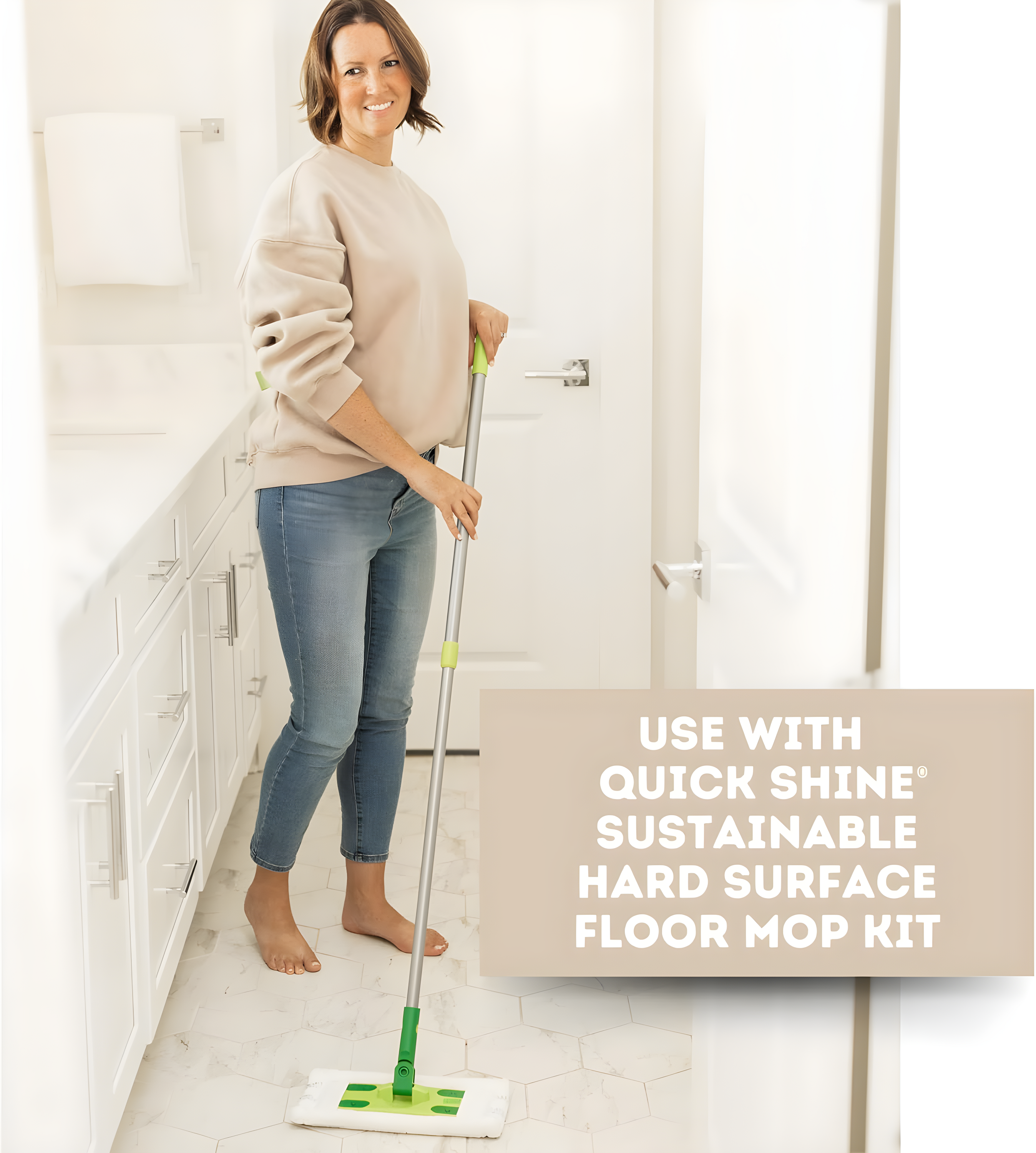 Quick Shine Hardwood Floor Luster, Pfas-Free Formula Floor Polish with Plant-Derived Carnauba 27oz