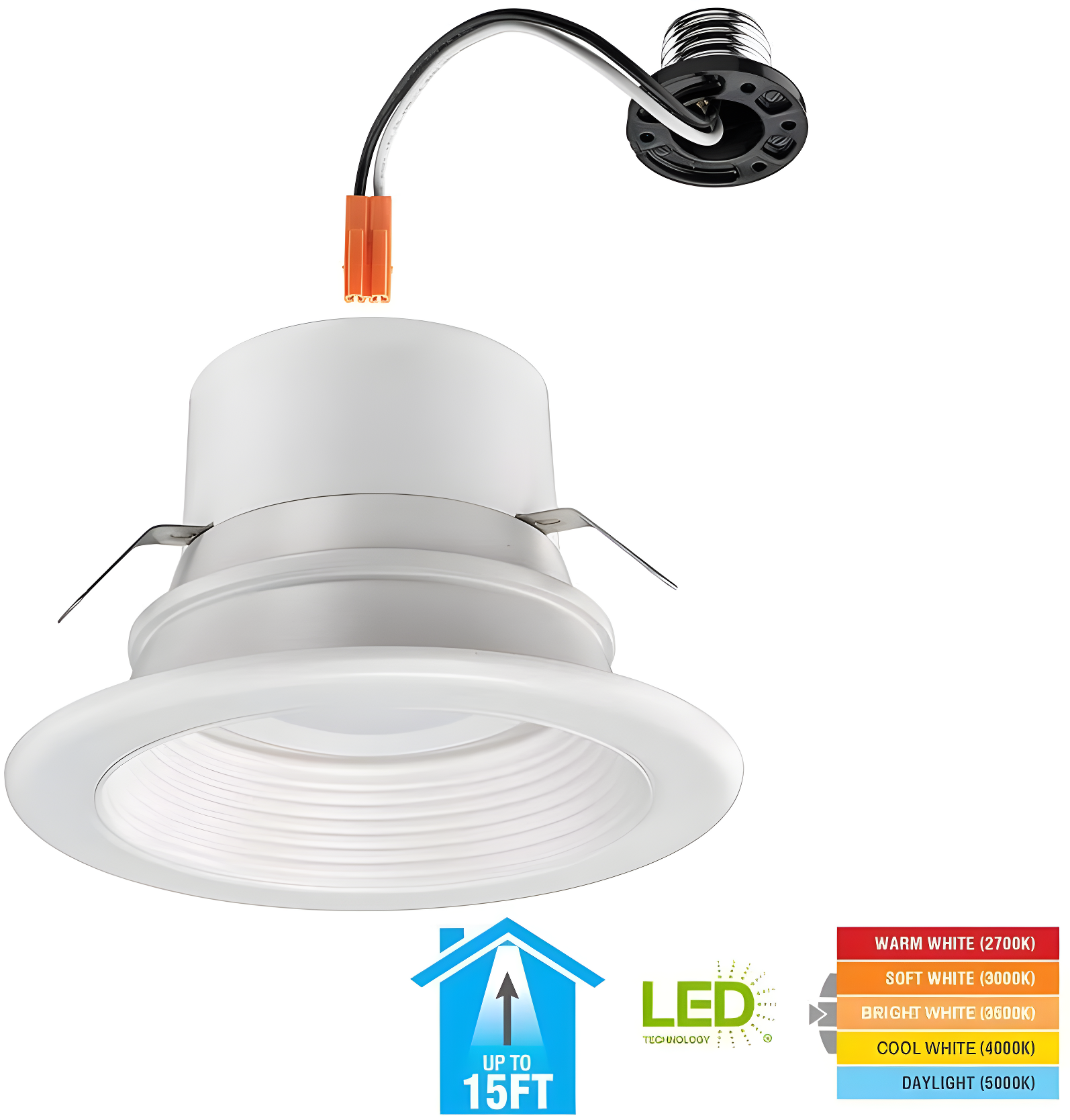 Commercial Electric 4" Lumen/Color Select LED Recessed Downlight Retro Fit Trim