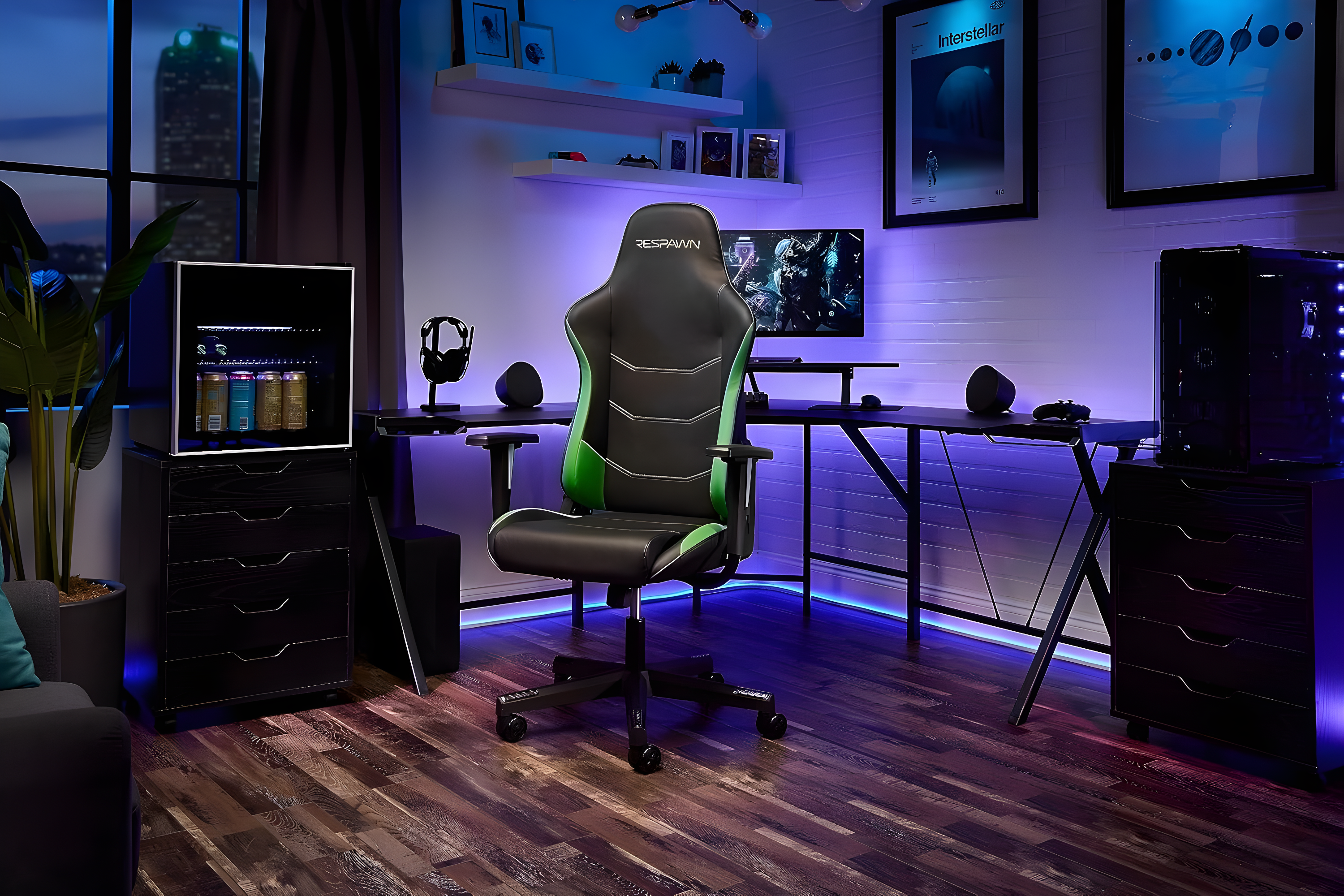RESPAWN 110 Gaming Chair - Gamer Chair PC Computer Chair, Ergonomic Gaming Chairs, Office Chair with Integrated Headrest, Gaming Chair for Adults 135 Degree Recline with Angle Lock