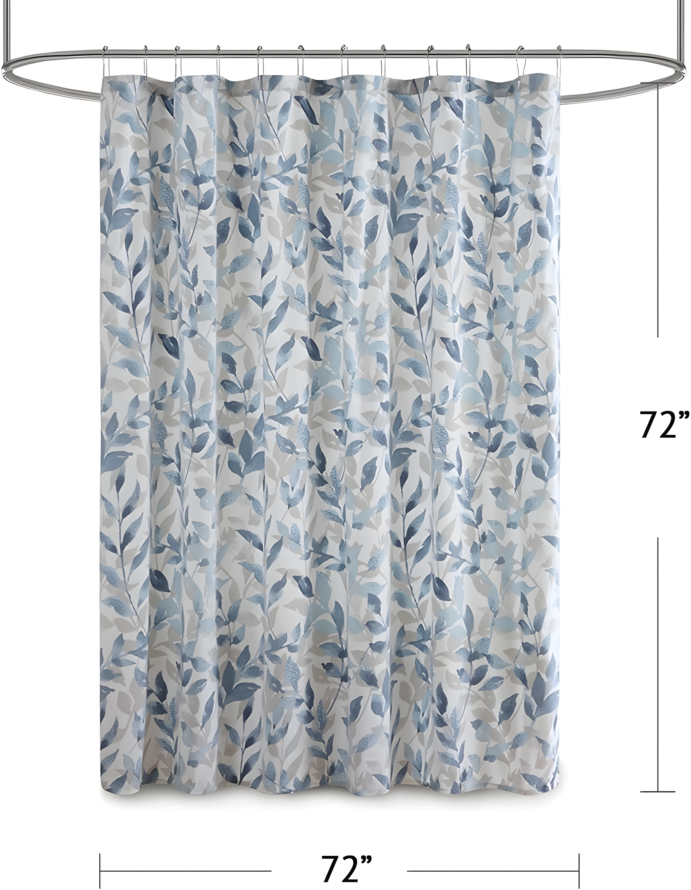 Madison Park Leisha Botanical Printed Shower Curtain Blue: Madison : Microfiber, Machine Washable, Non-Slip Backing