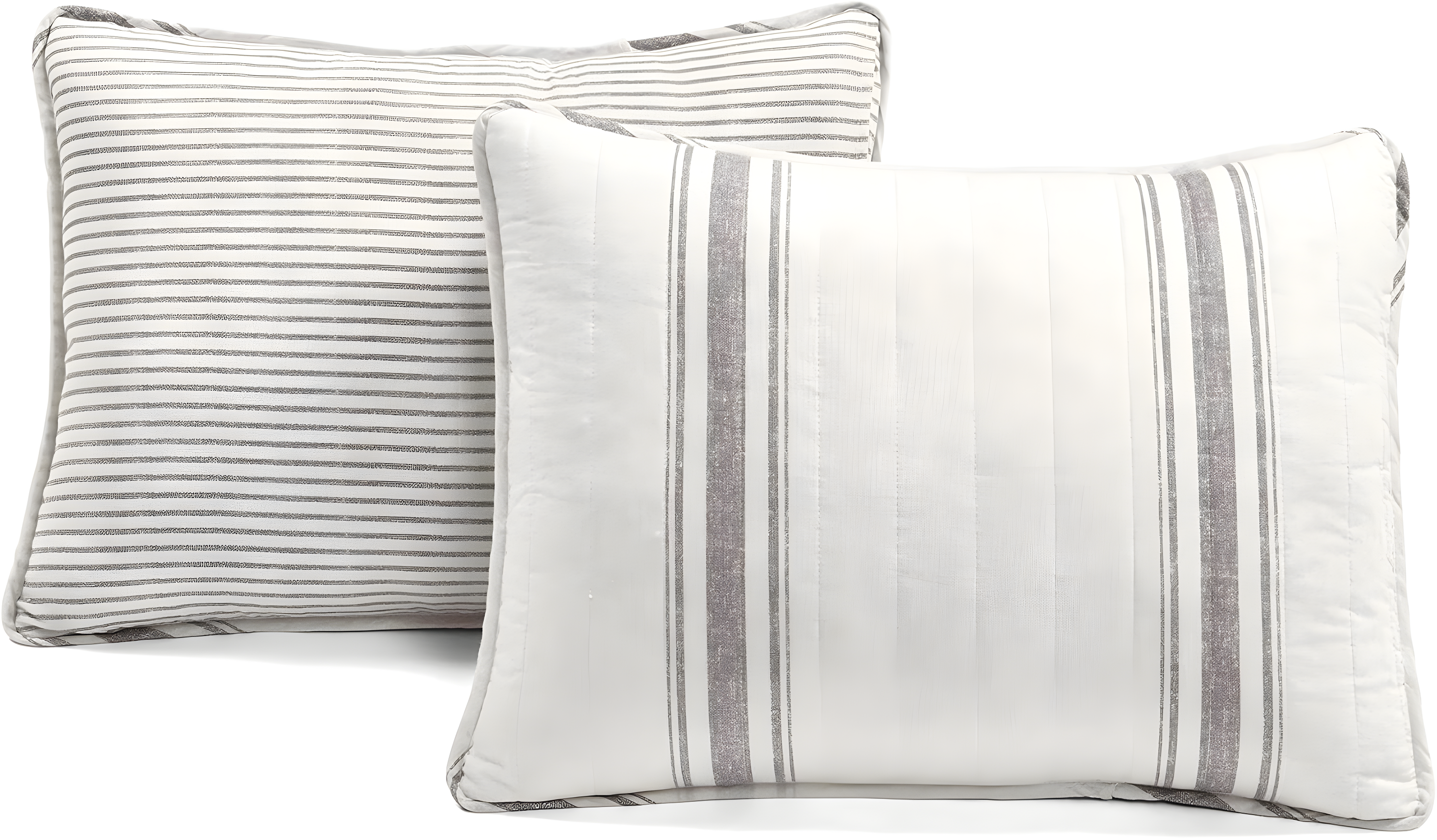 3pc King Farmhouse Striped Reversible Quilt Bedding Set Gray - Lush Décor