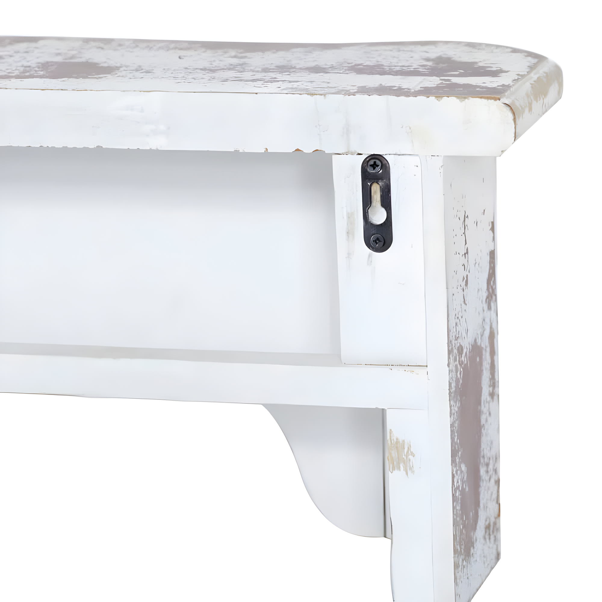 One Allium Way® Goodland White Wood 1 Shelf Scroll Wall Shelf 36" x 6" x 9"