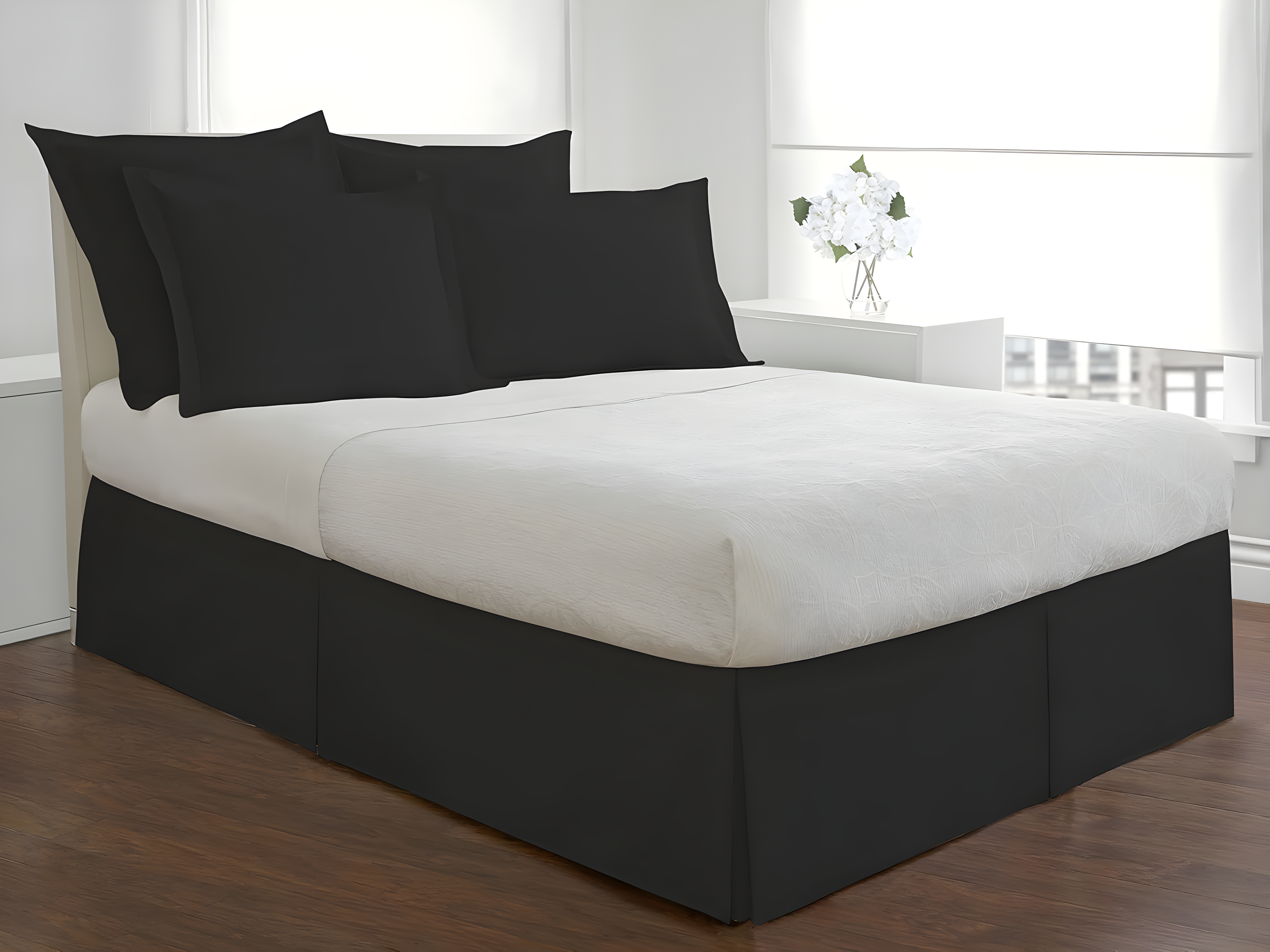 Fresh Ideas Fresh Ideas Tailored Poplin Bed Skirt, 14" Drop Length