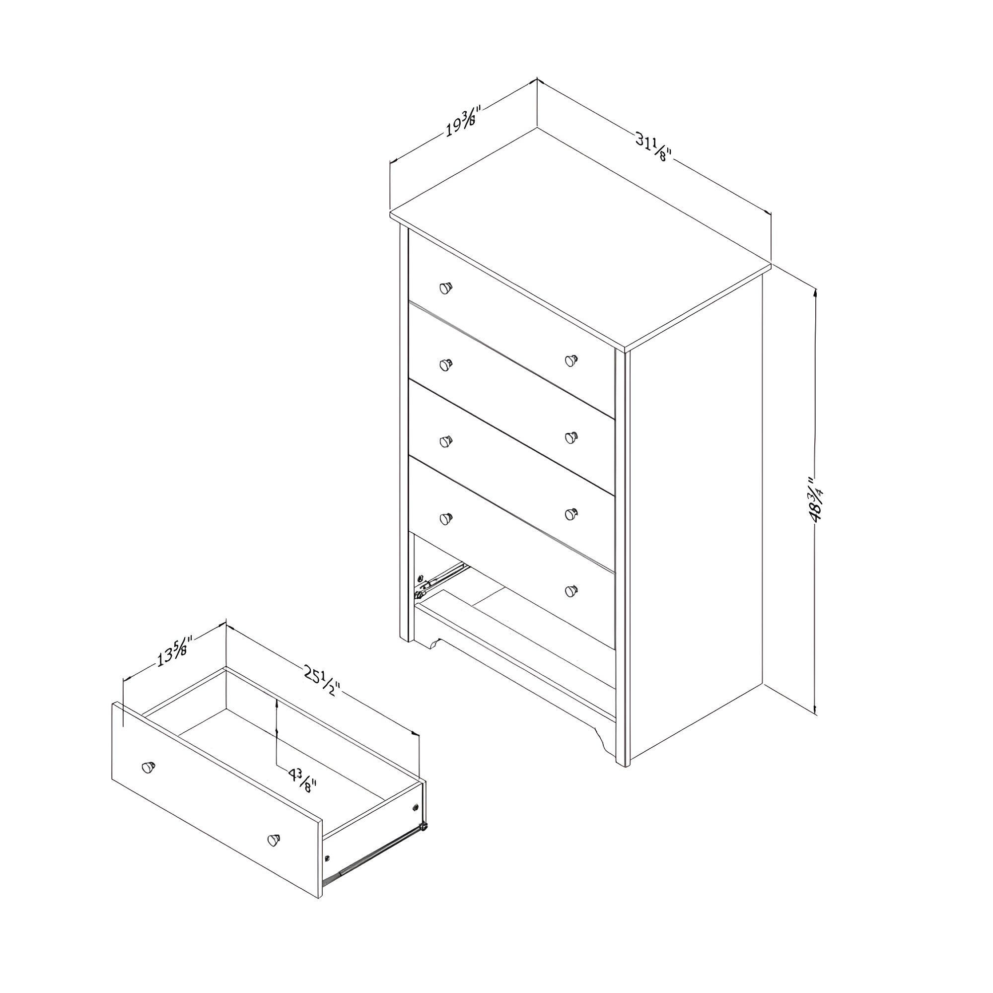 Fusion 31'' W 5 - Drawer Dresser