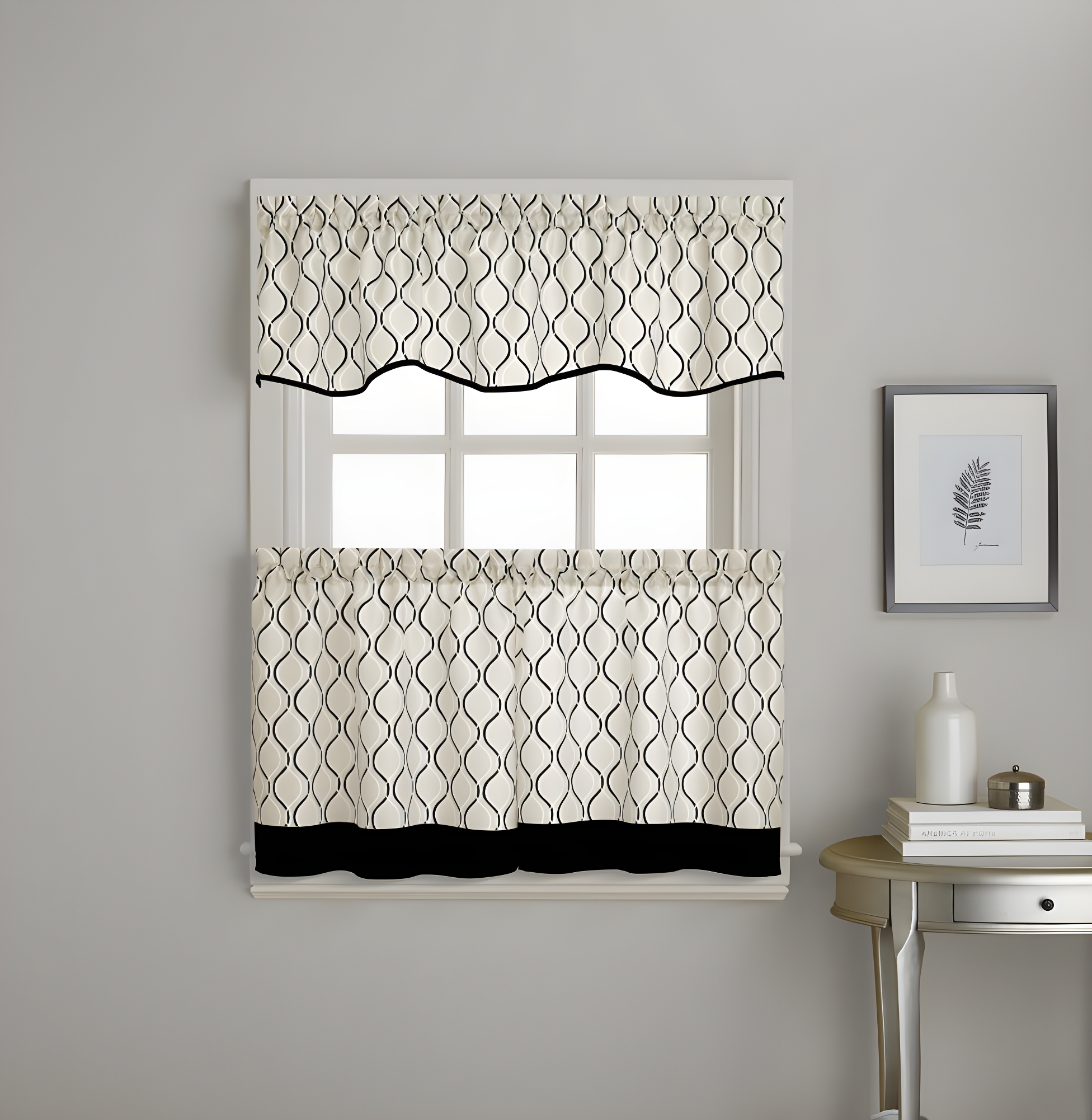 Curtainworks Bettie Geometric Tailored 58" Window Valance