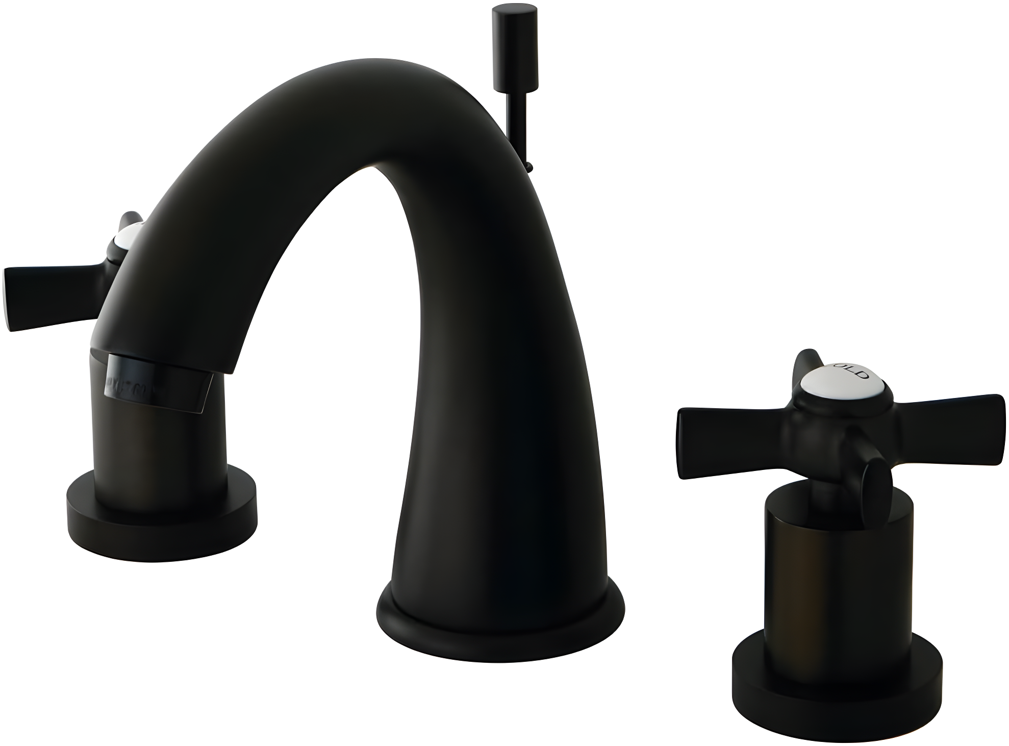 Kingston Brass Millennium Two-Handle 3-Hole Deck Mount Widespread Bathroom Faucet with Brass Pop-Up Drain