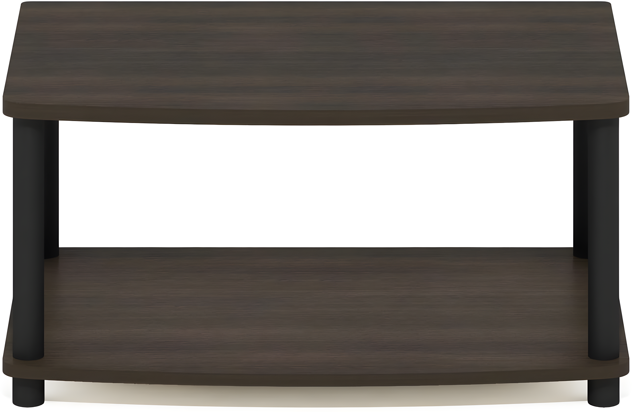 Furinno Industrial No Tools Elevated TV Stands with 2-tier Open Storage Shelves TV Console for TVs up to 25 inch Dark Brown/Black