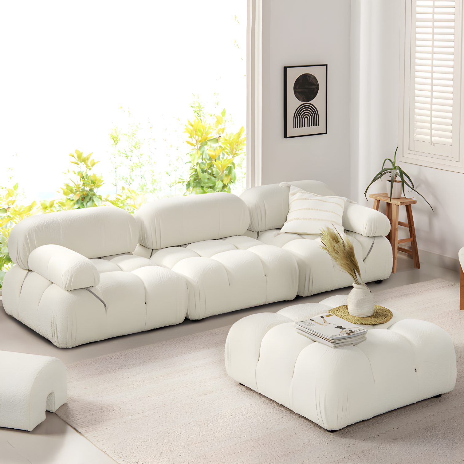 Sigma 4 - Piece Modular Upholstered Reversible L-Sectional