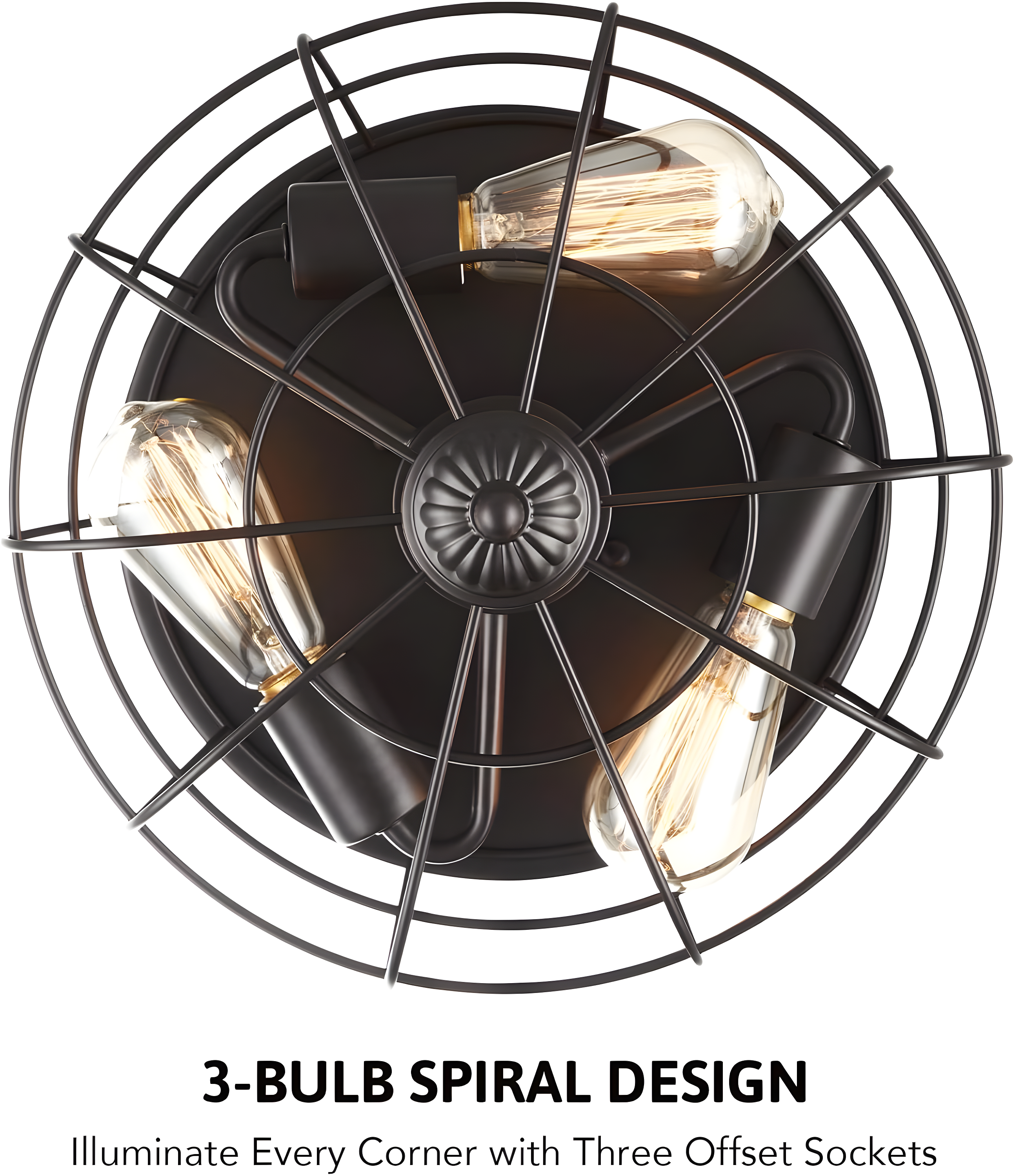 VONLUCE Flush Mount Ceiling Lights, 2-Light Hallway Ceiling Lighting Fixtures, 11 inch Farmhouse Metal Cage Ceiling Lights for Entryway Kitchen, Adjustable Lamp Holders, ETL, 2 pcs, Oil-Rubbed Bronze