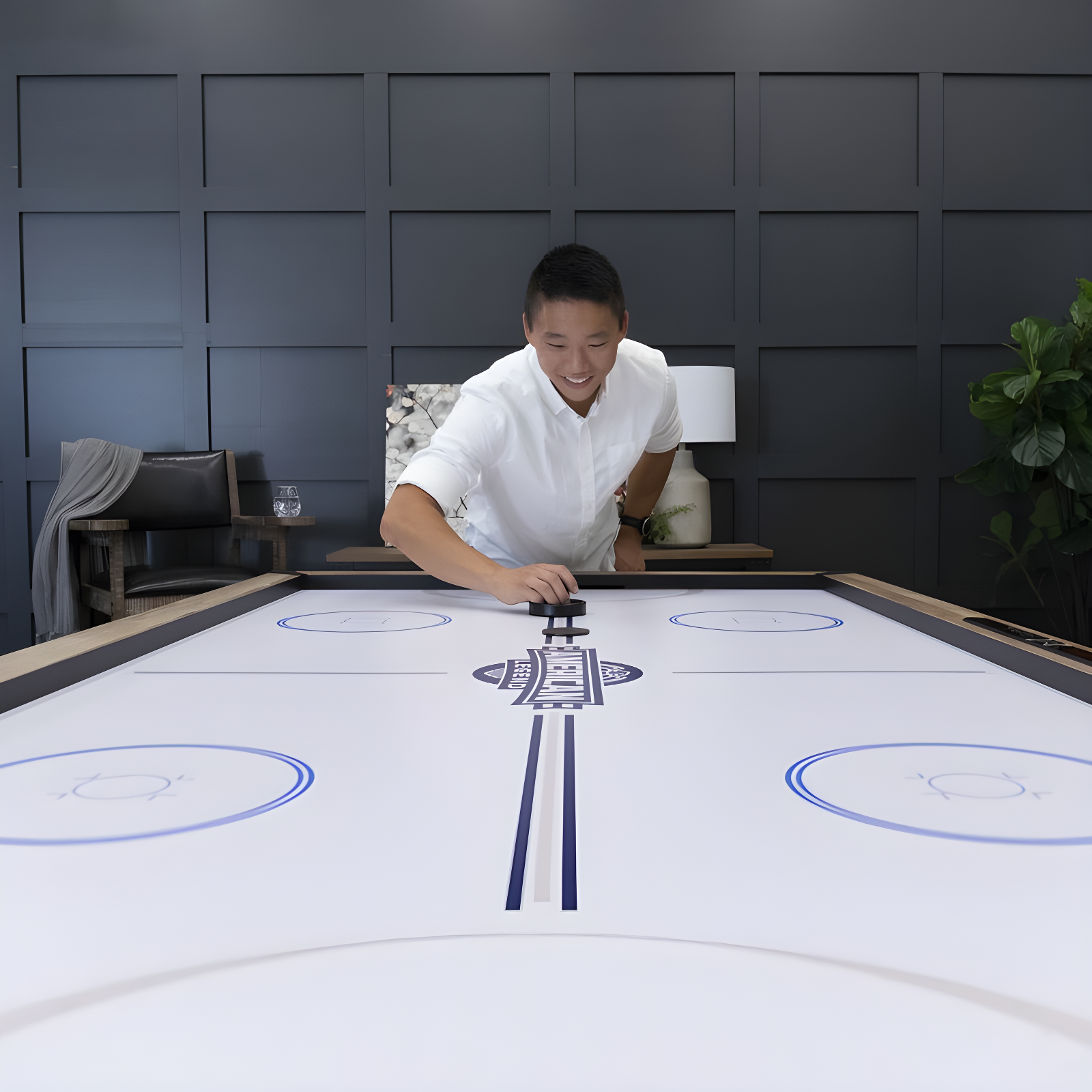American Legend Kirkwood American Legend 84" Air Hockey Table with Rustic Wood Finish and Digital Scoreboard & Reviews | Wayfair