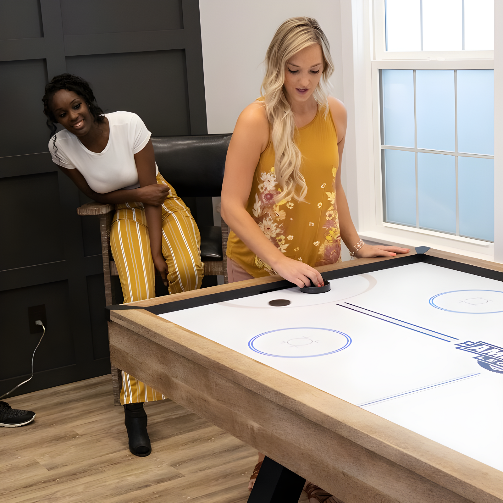 American Legend Kirkwood American Legend 84" Air Hockey Table with Rustic Wood Finish and Digital Scoreboard & Reviews | Wayfair