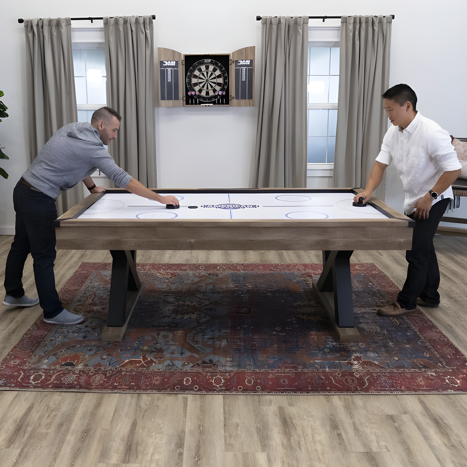 American Legend Kirkwood American Legend 84" Air Hockey Table with Rustic Wood Finish and Digital Scoreboard & Reviews | Wayfair