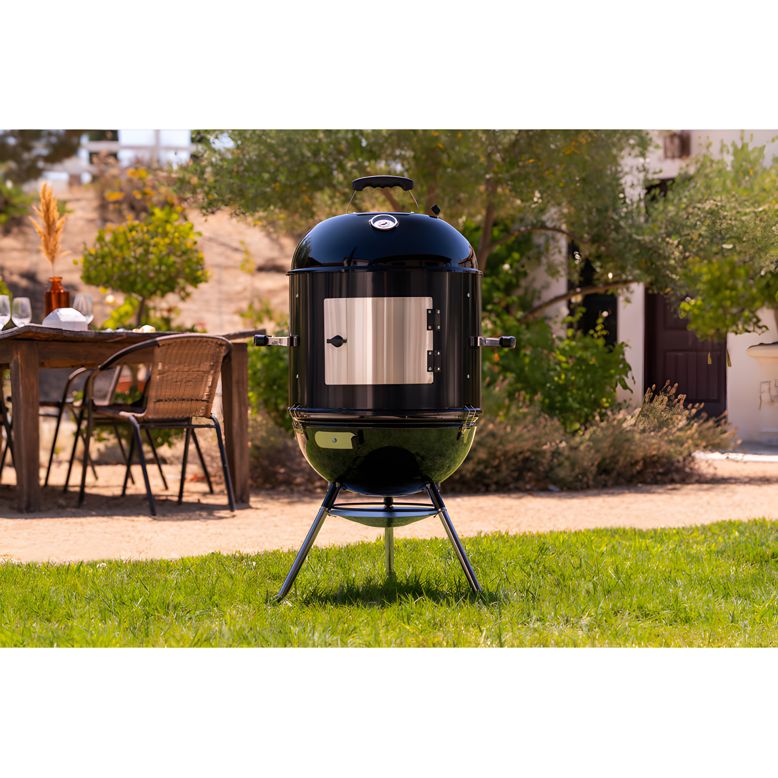 Megamaster Megamaster 4-in-1 Vertical Smoker and Charcoal Kettle Grill
