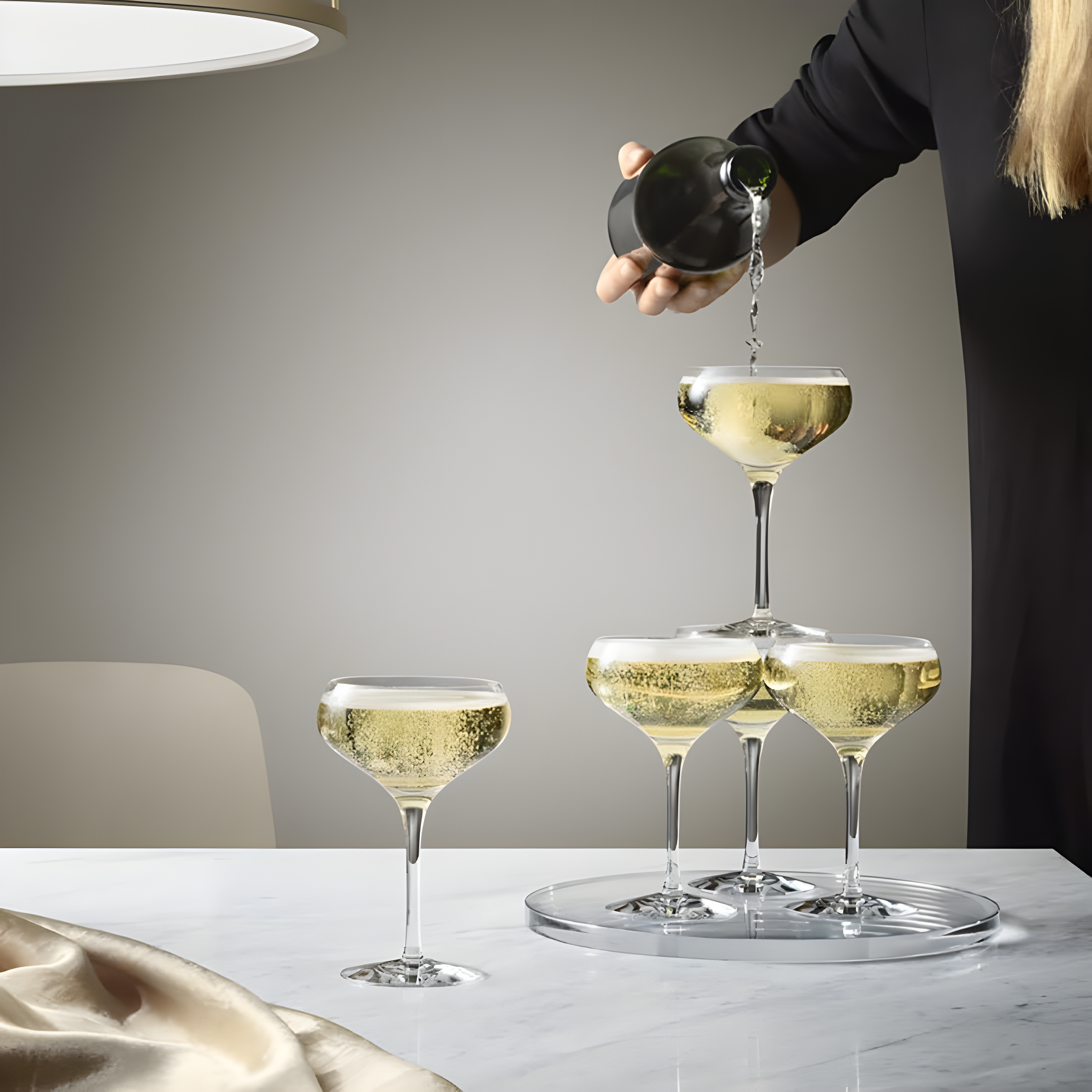 Orrefors Glass Coupe, Set of 4, 4 Count (Pack of 1), Clear