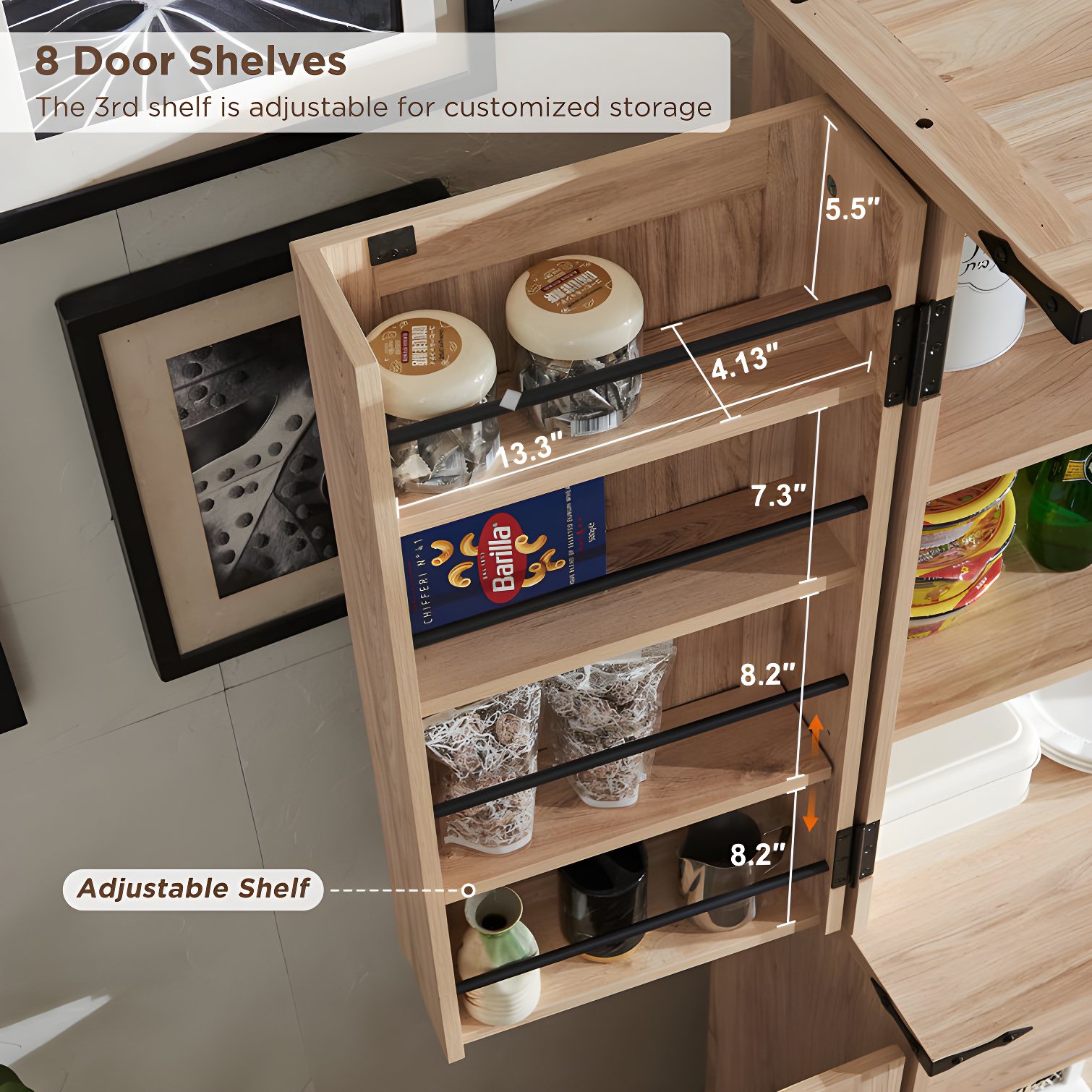 Aaleah 72'' Kitchen Pantry With Classified Pantry Door, Storage Cabinet with Organizer, Drawer