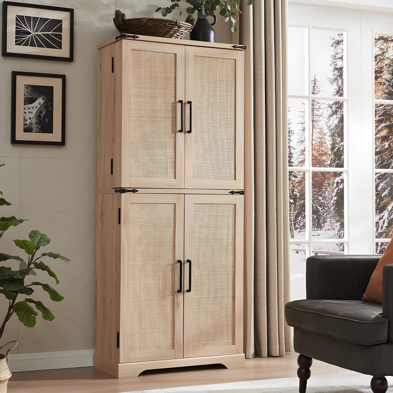 Aaleah 72'' Kitchen Pantry With Classified Pantry Door, Storage Cabinet with Organizer, Drawer