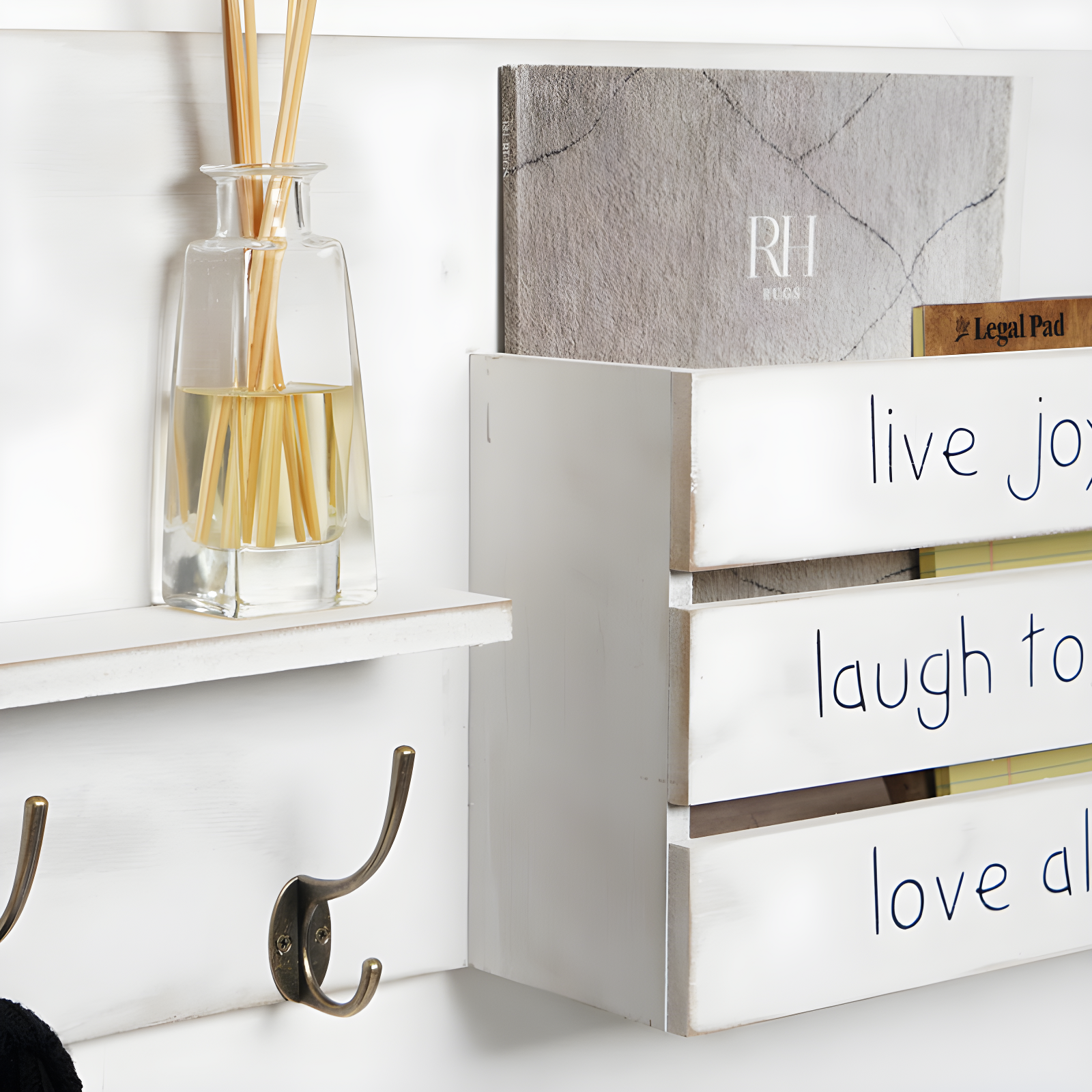 Addie Joy Solid Wood Wall Organizer