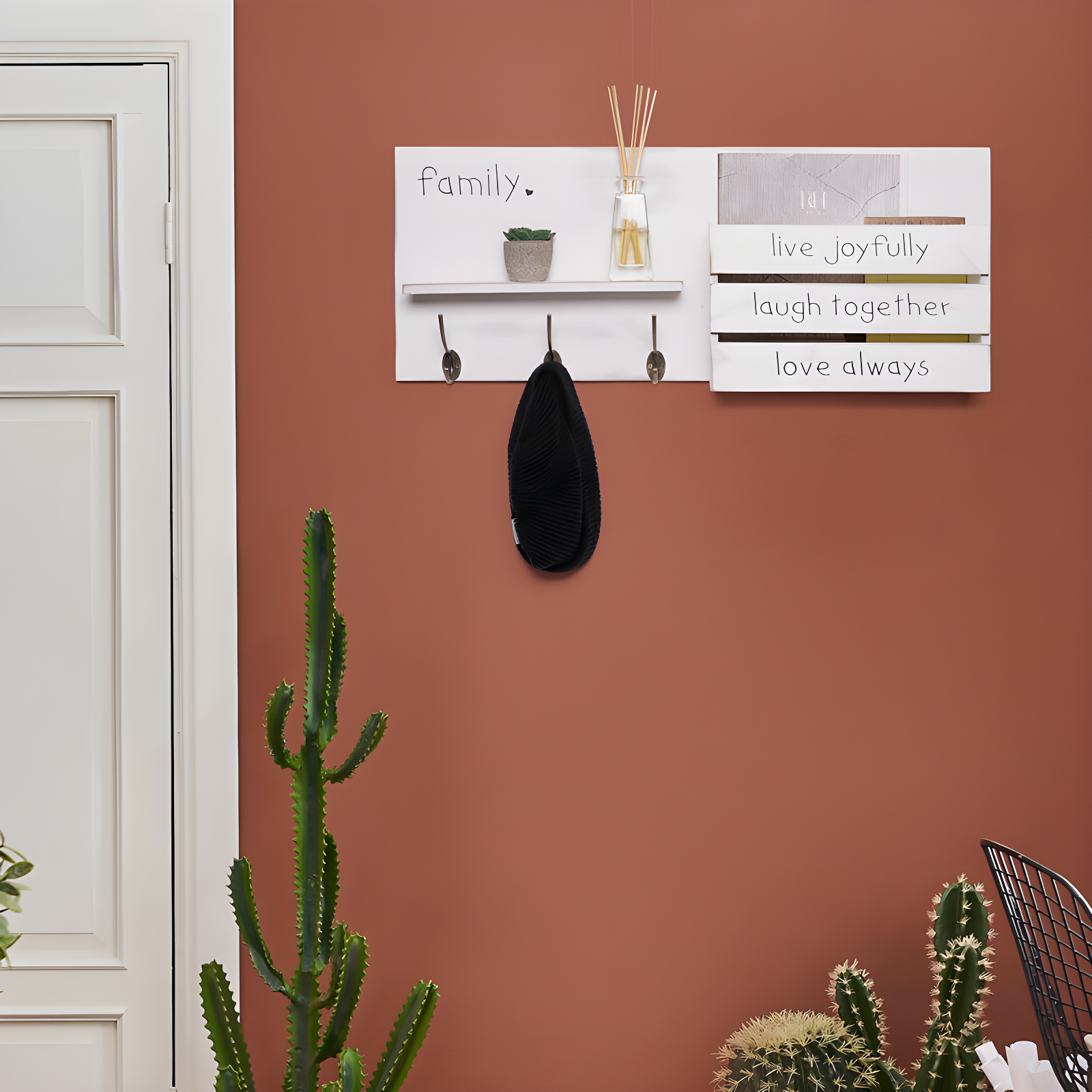Addie Joy Solid Wood Wall Organizer