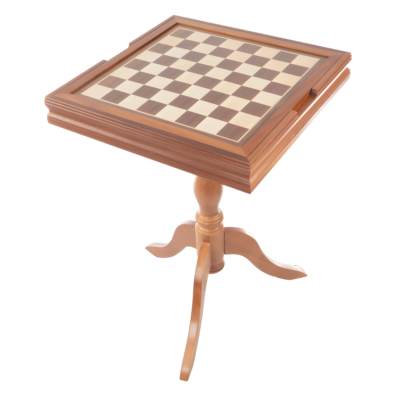 Toy Time Chess and Backgammon Pedestal End Table - Brown