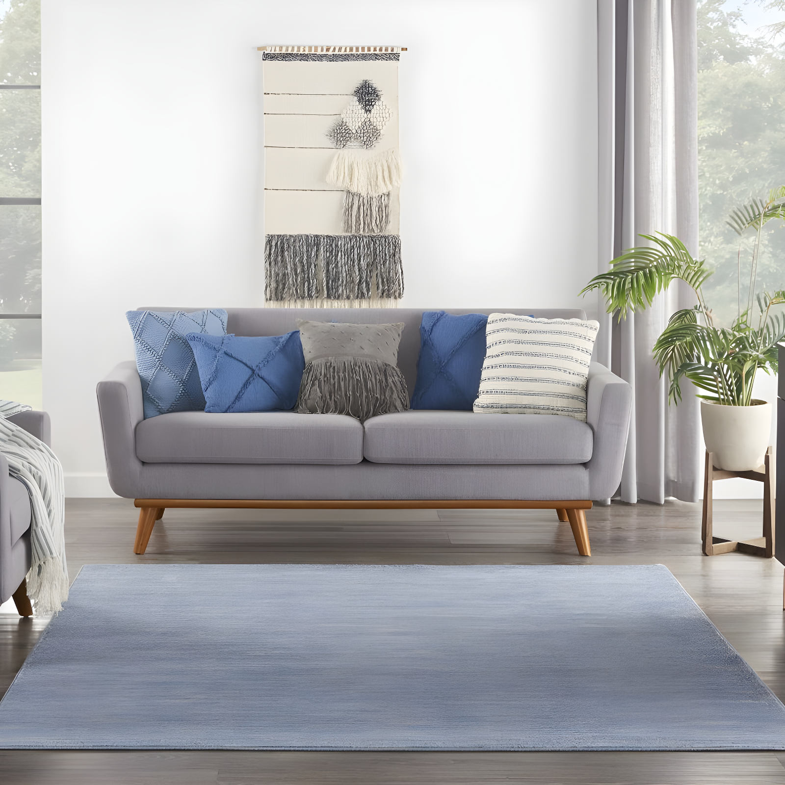 Nourison Nourison Essentials NRE01 Indoor/outdoor Area Rug - Blue/Grey 5' x square