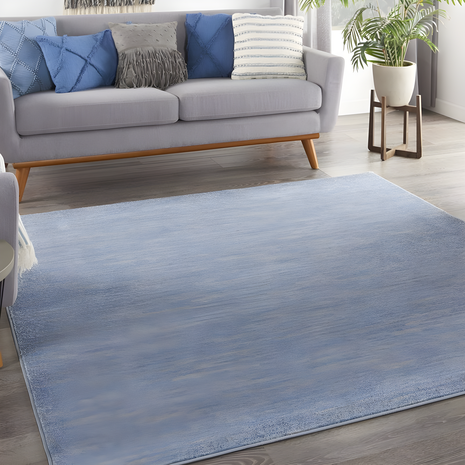 Nourison Nourison Essentials NRE01 Indoor/outdoor Area Rug - Blue/Grey 5' x square