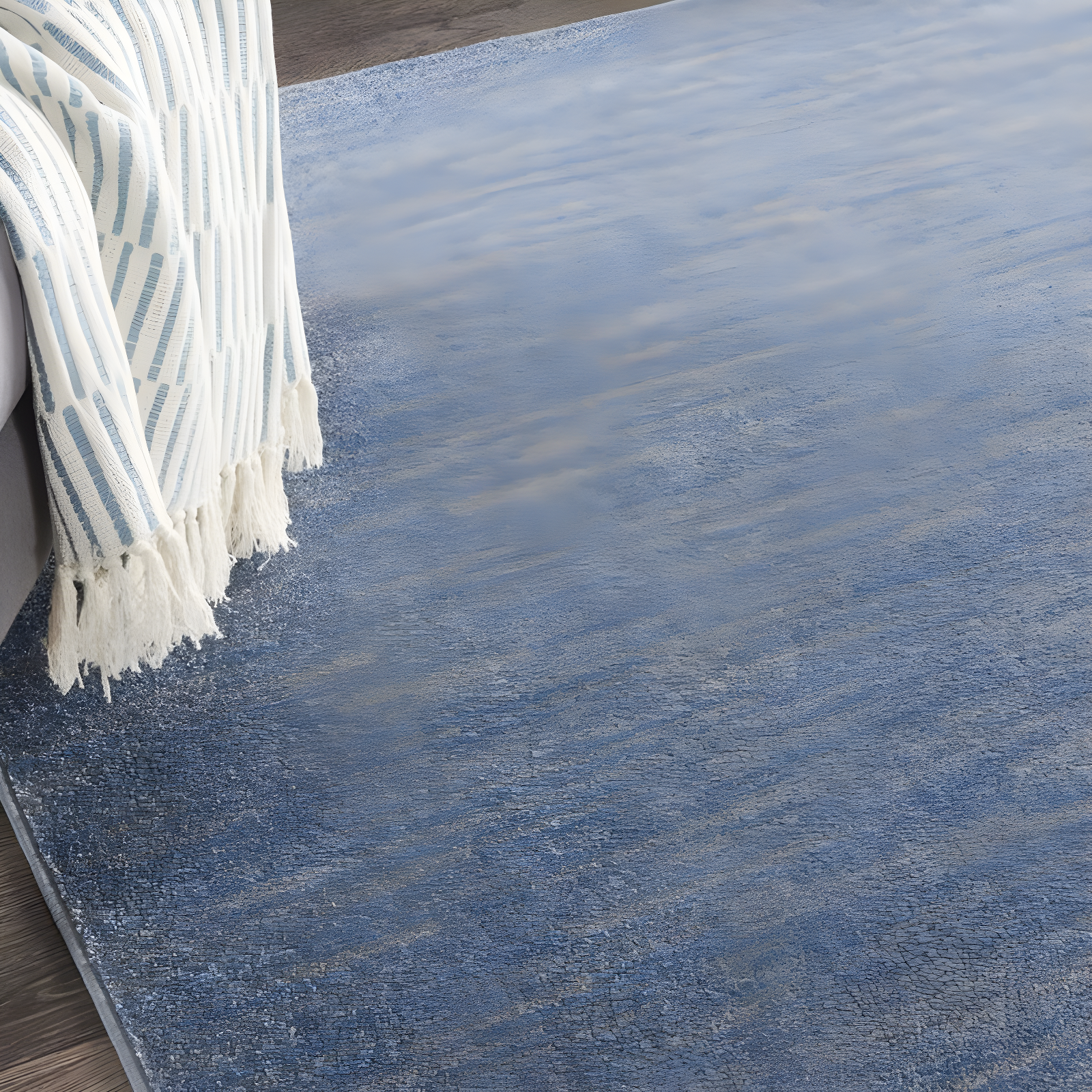 Nourison Nourison Essentials NRE01 Indoor/outdoor Area Rug - Blue/Grey 5' x square