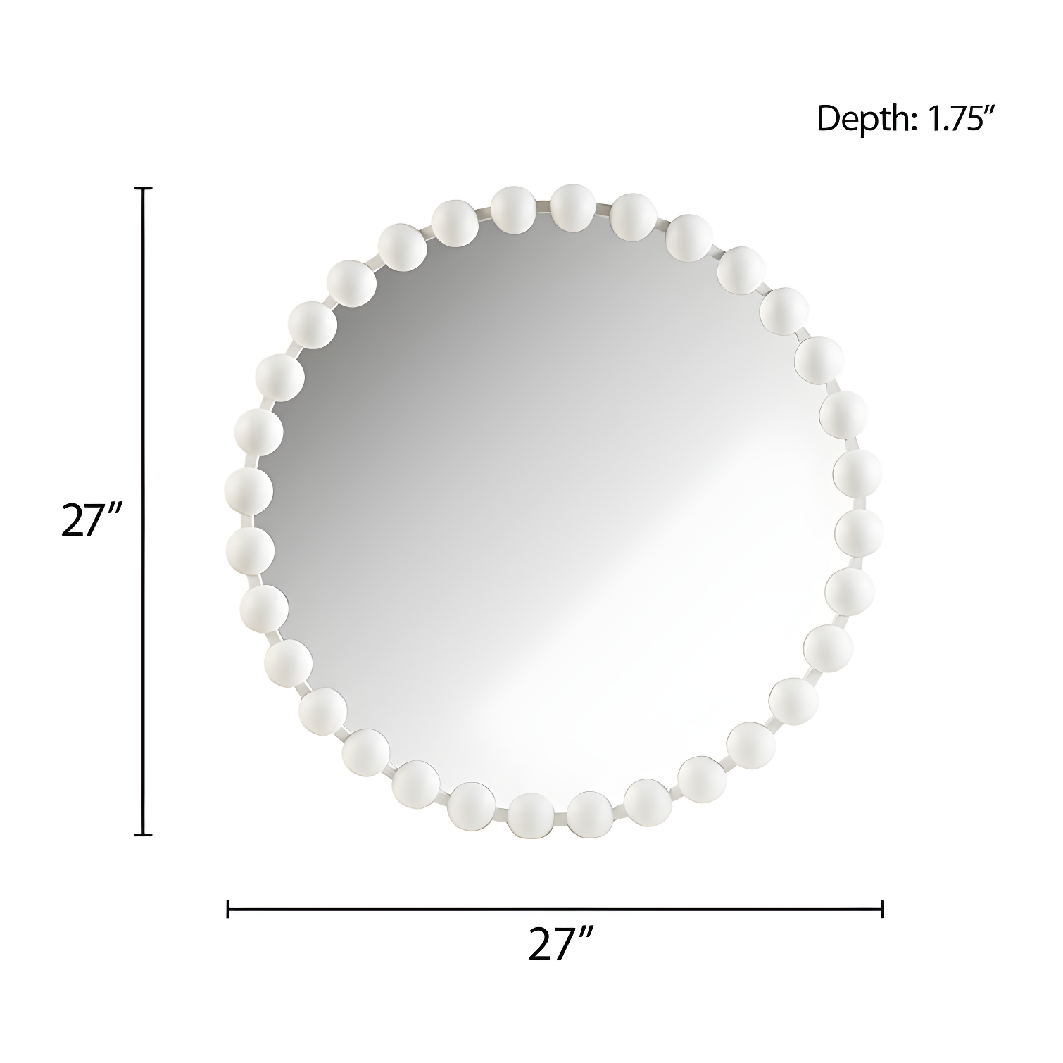 Marlowe Beaded Round Metal Wall Mirror