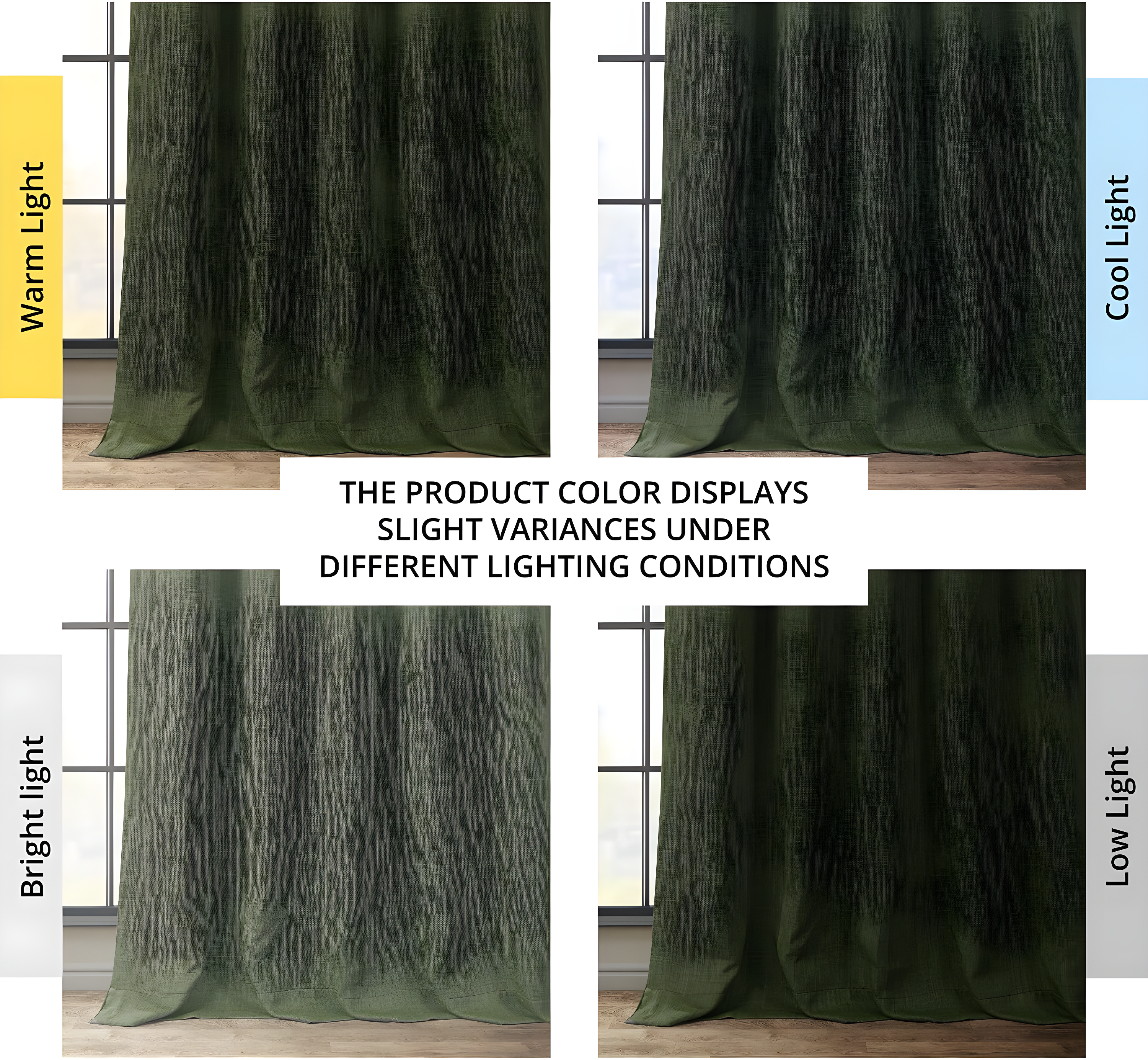 HPD Half Price Drapes Tuscany Green Faux Linen Room Darkening Curtains for Bedroom & Living Room Curtains (1 Panel), Door & Window Curtains 84 inches long, Rod Pocket Curtains, 50W X 84L