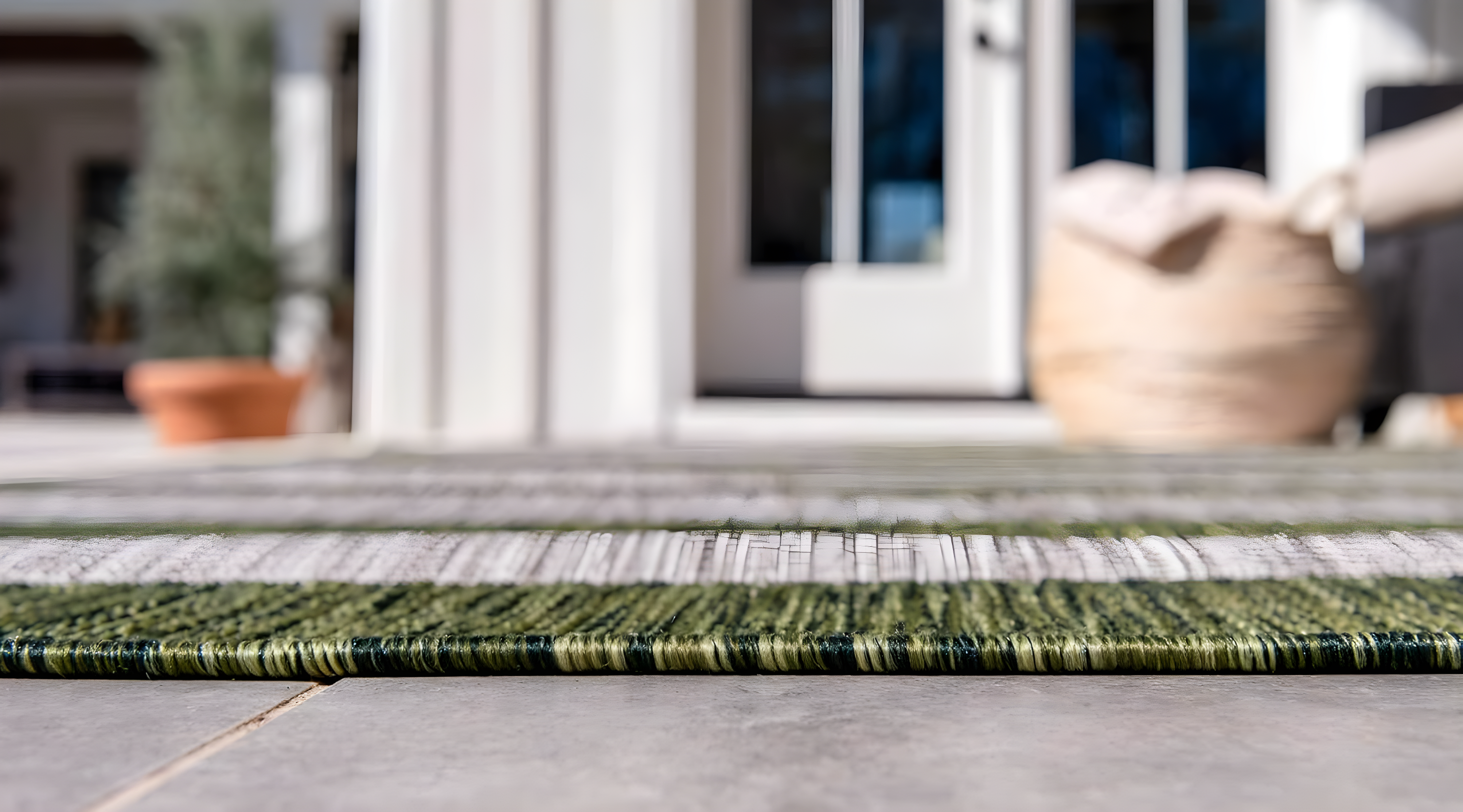 Unique Loom 8' 0 x 11' 4 Rectangle Indoor/Outdoor Striped Green Area Rug