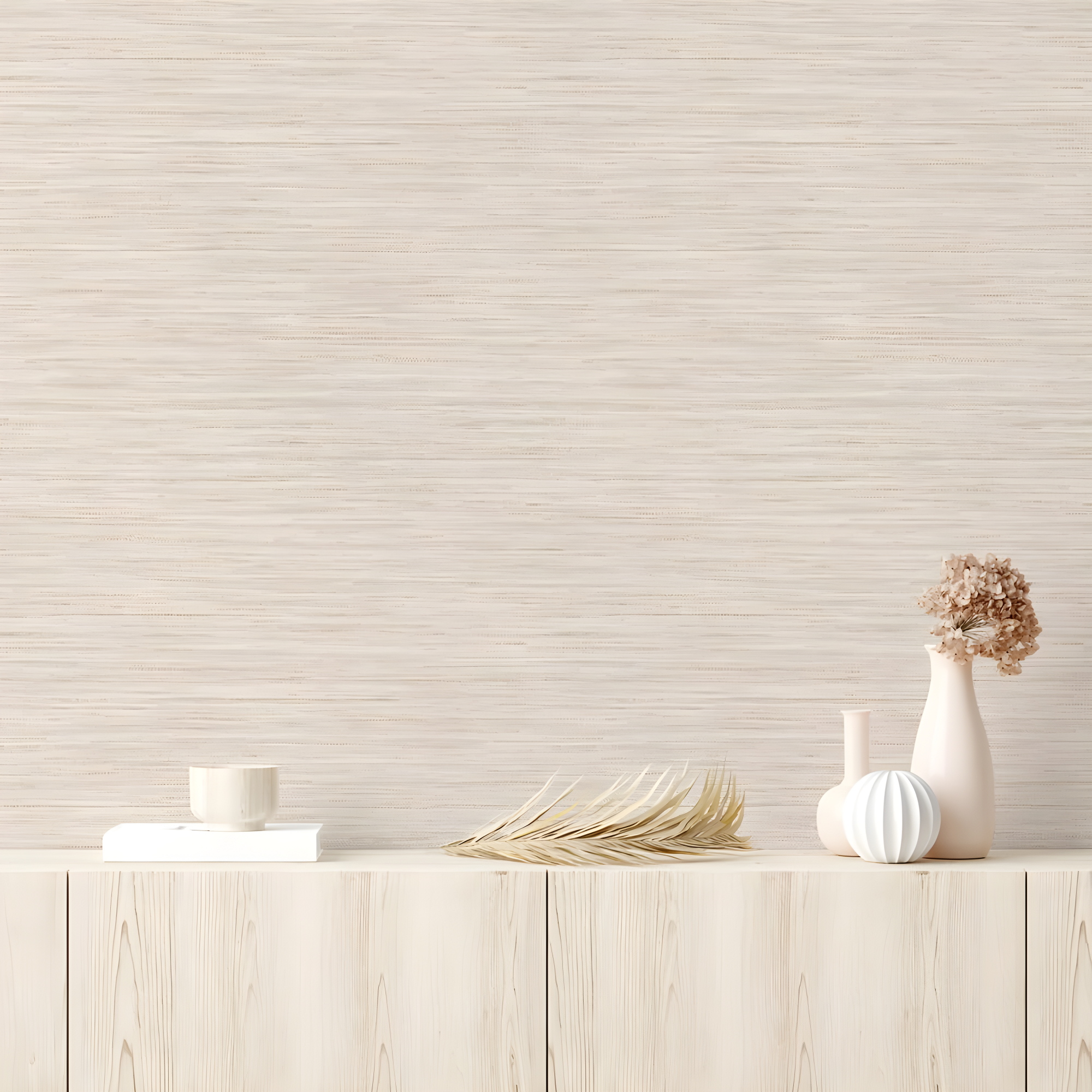 Tempaper & Co.® Faux Horizontal Grasscloth Removable Peel and Stick Wallpaper, Textured Ecru, 28 sq. ft.: Vinyl, Prepasted, Abstract Pattern