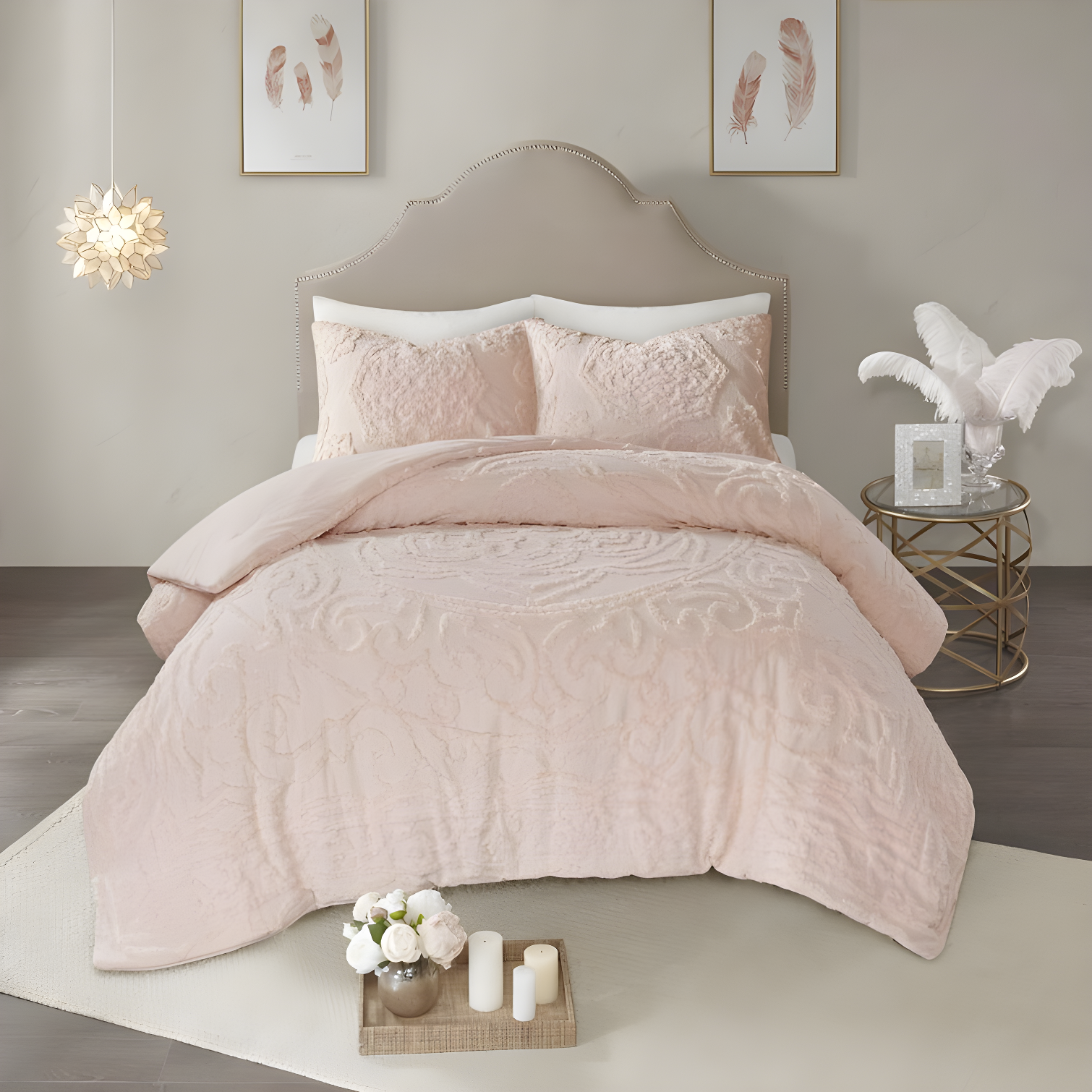 Madison Park Laetitia Tufted Cotton Chenille Medallion Comforter Set