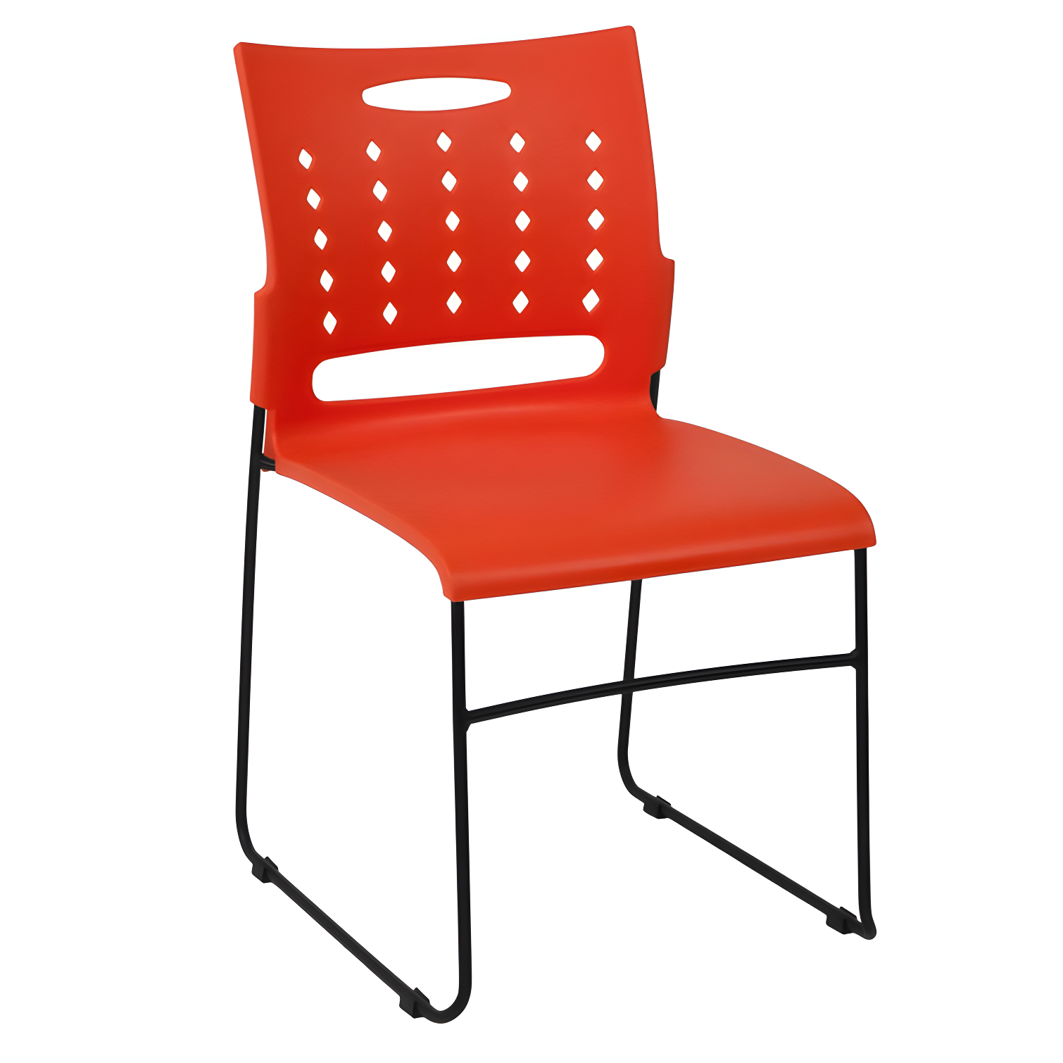 Flash Furniture 881 lb. Capacity Sled Base Stack Chair with Carry Handle and Air-Vent Back