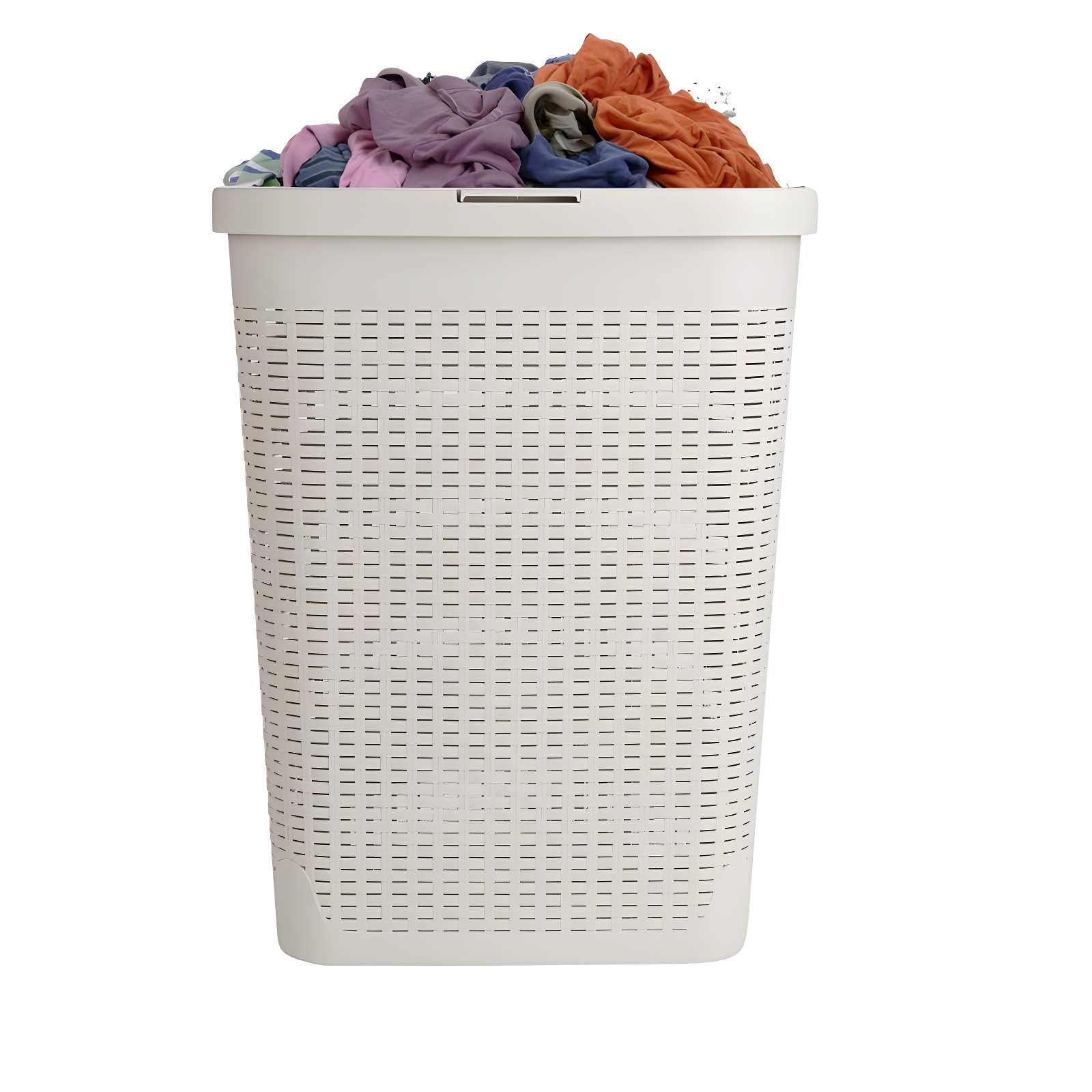 Mind Reader Mind Reader 40L Slim Laundry Hamper, Clothes Basket, Lid, Wicker Design, Plastic
